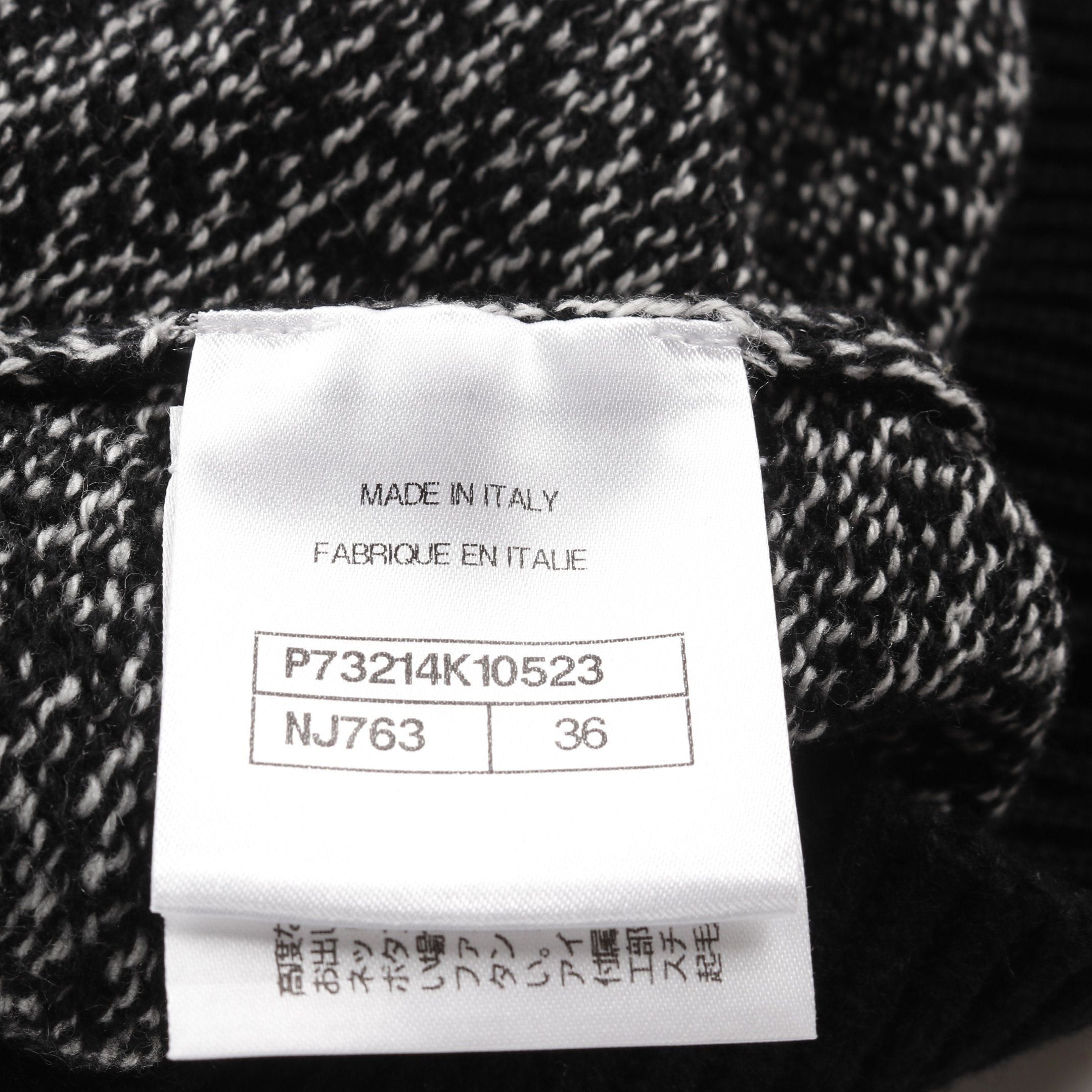 Chanel Chanel Knit Cashmere Black White Size ONE SIZE - 5 Thumbnail