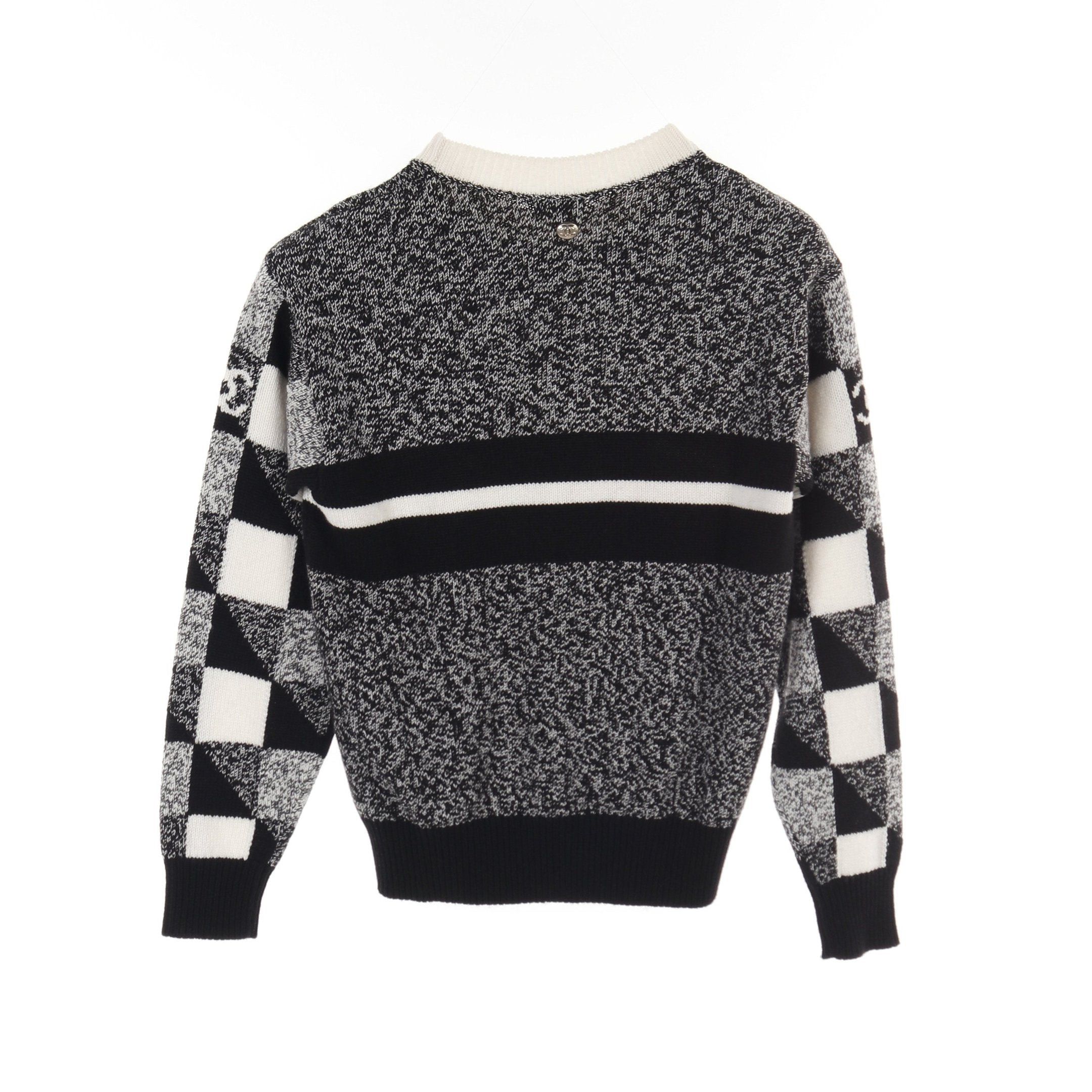 Chanel Chanel Knit Cashmere Black White Size ONE SIZE - 2 Thumbnail