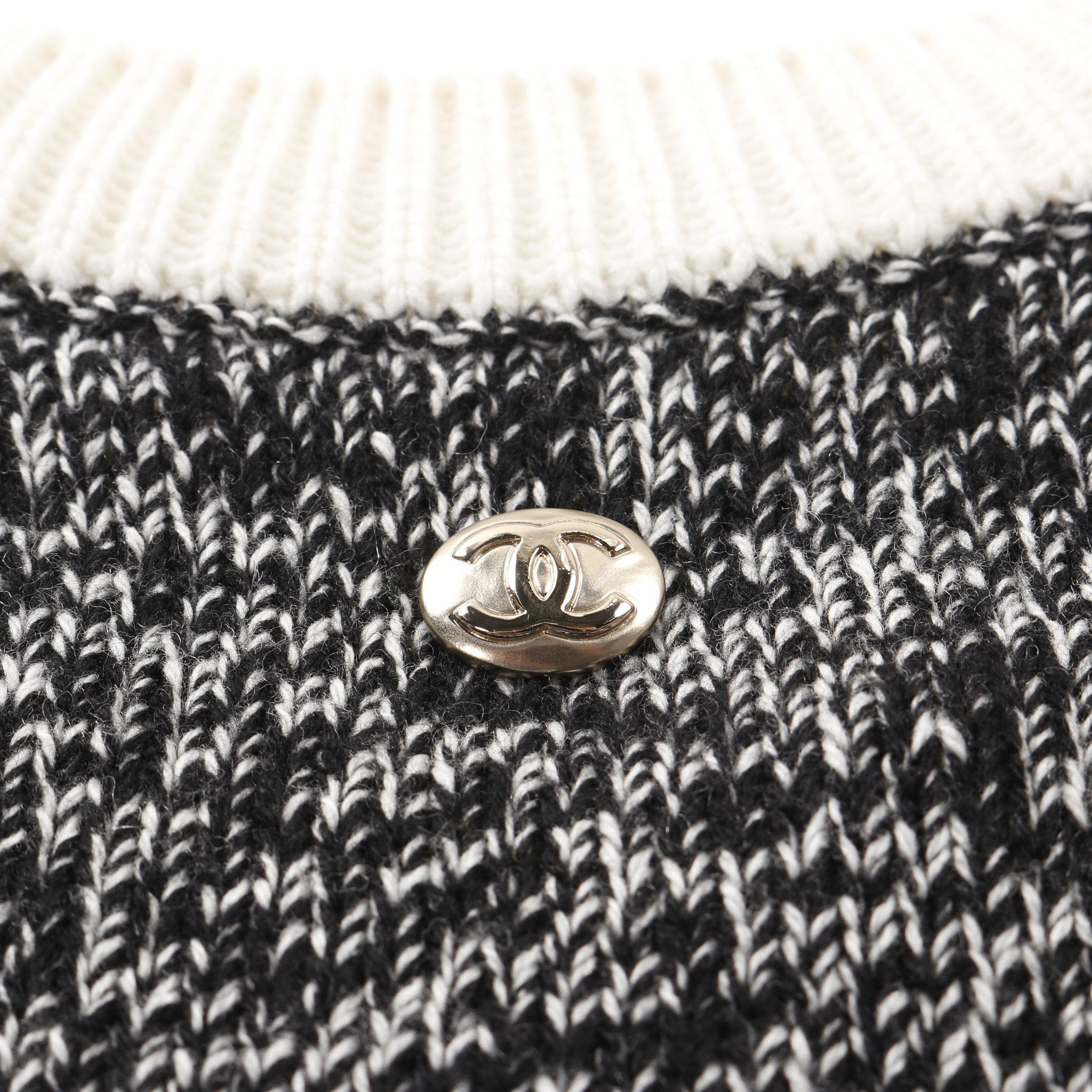 Chanel Chanel Knit Cashmere Black White Size ONE SIZE - 7 Thumbnail