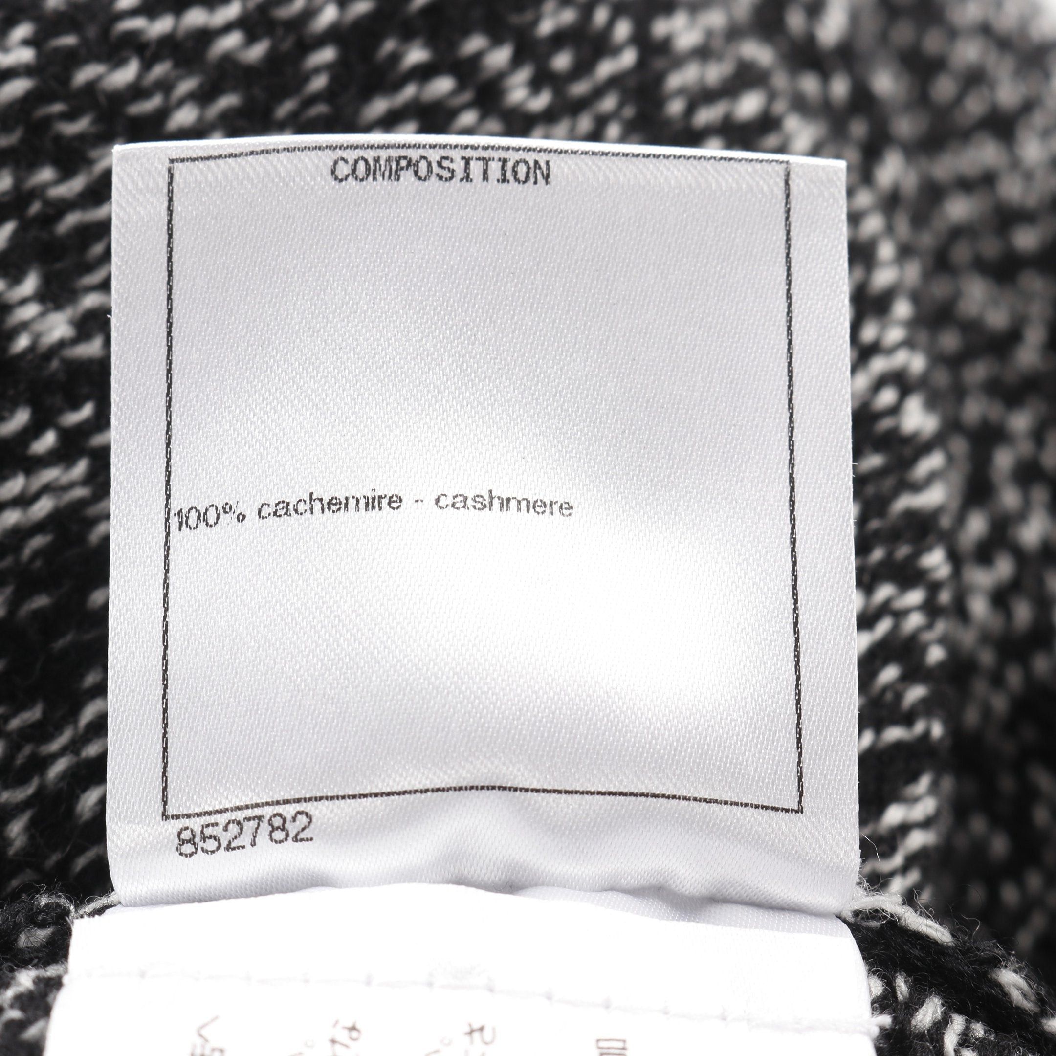 Chanel Chanel Knit Cashmere Black White Size ONE SIZE - 4 Thumbnail
