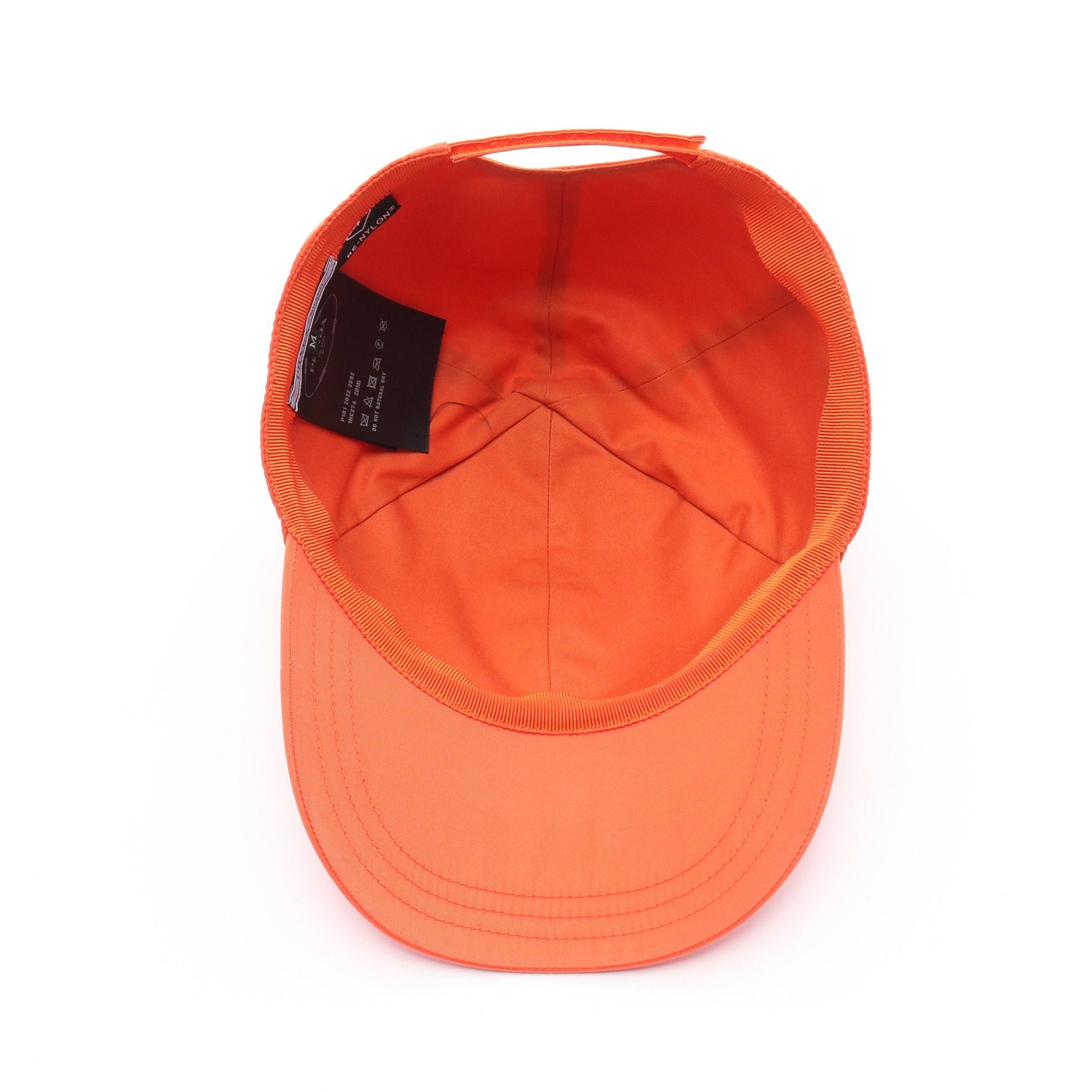 Prada Prada Re-Nylon Baseball Cap Hat Nylon Orange Prada Logo Plate Size ONE SIZE - 3 Thumbnail