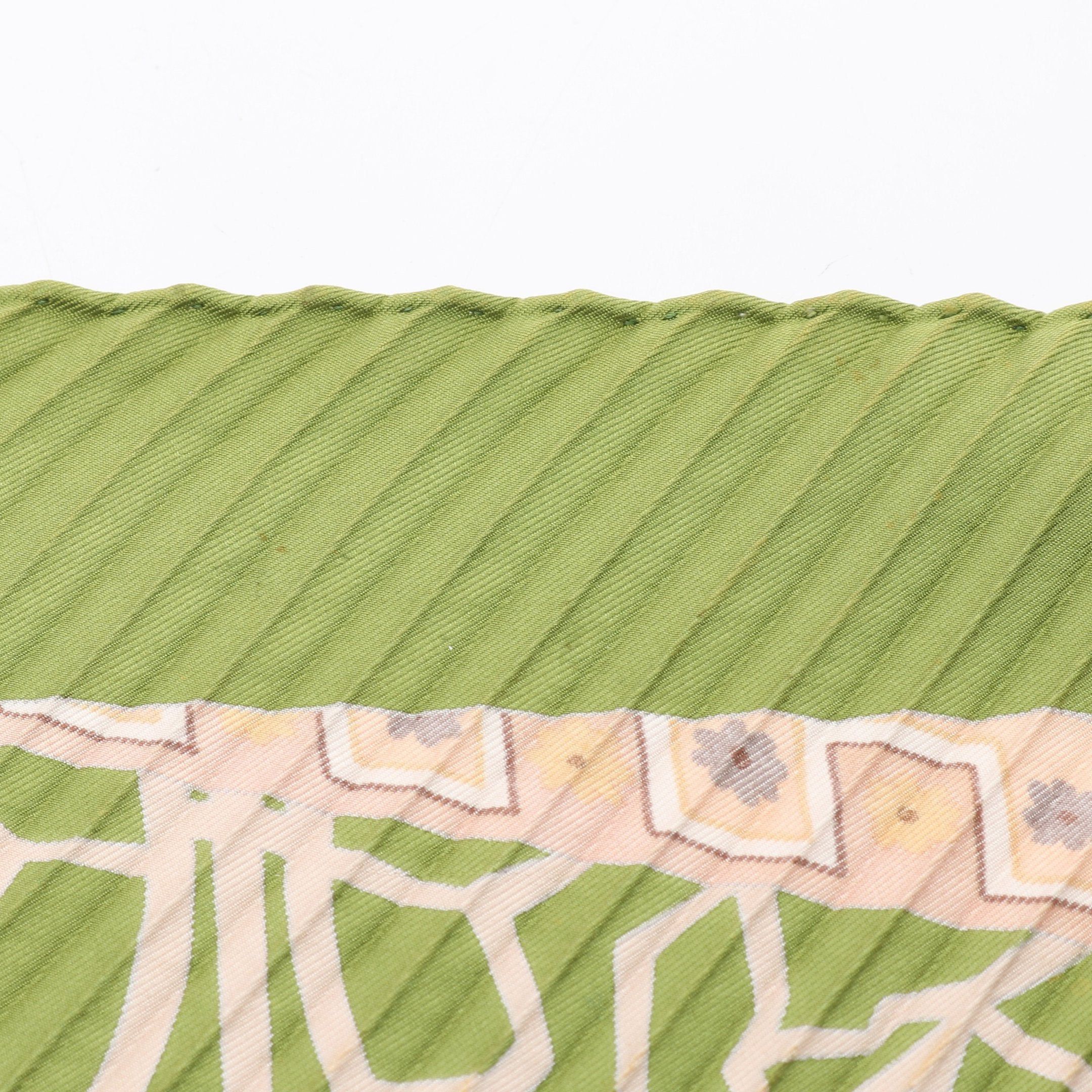 Hermes Hermes Caleprise Axis Mundi Pleats Scarf Silk Green Multicolor Size ONE SIZE - 8 Thumbnail