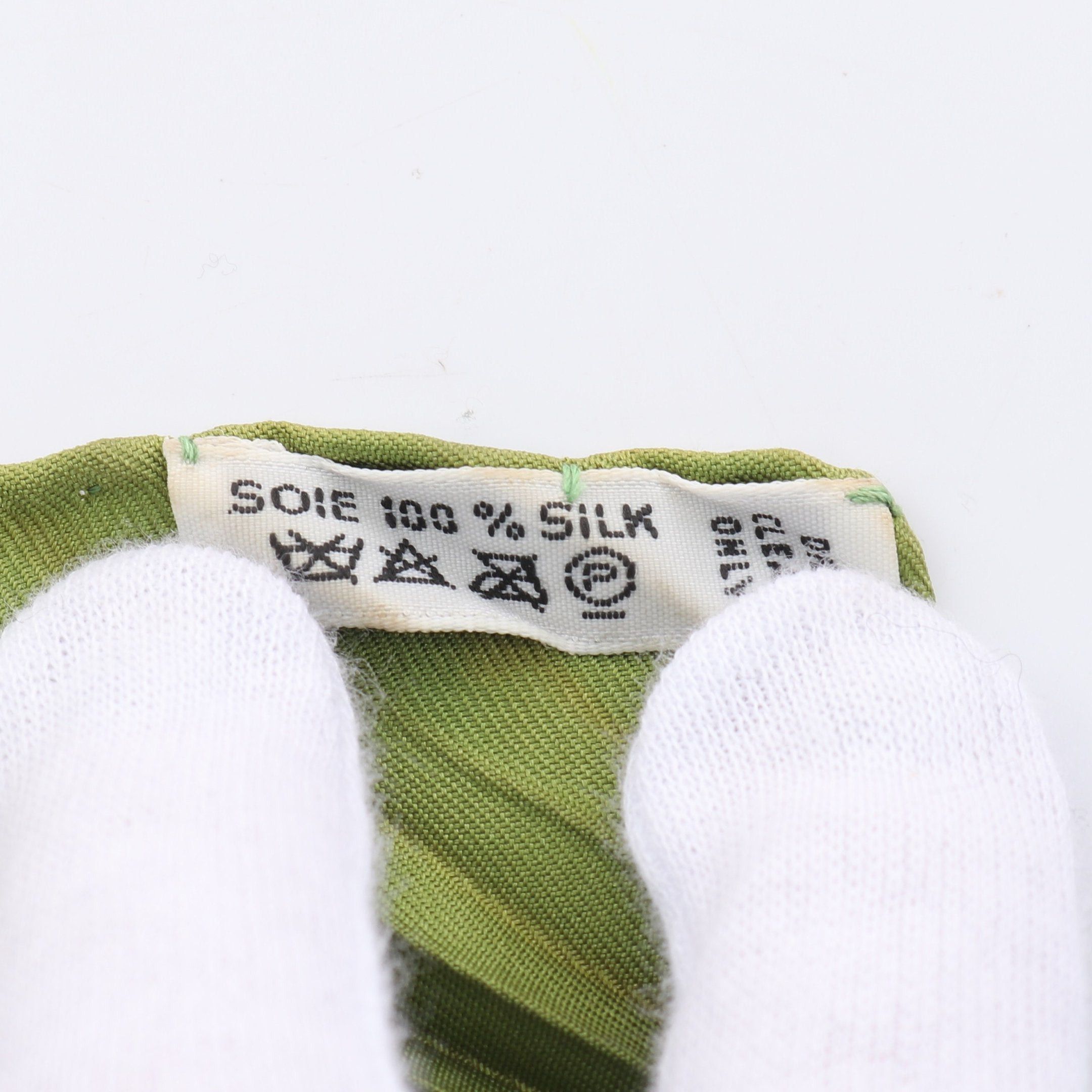 Hermes Hermes Caleprise Axis Mundi Pleats Scarf Silk Green Multicolor Size ONE SIZE - 3 Thumbnail