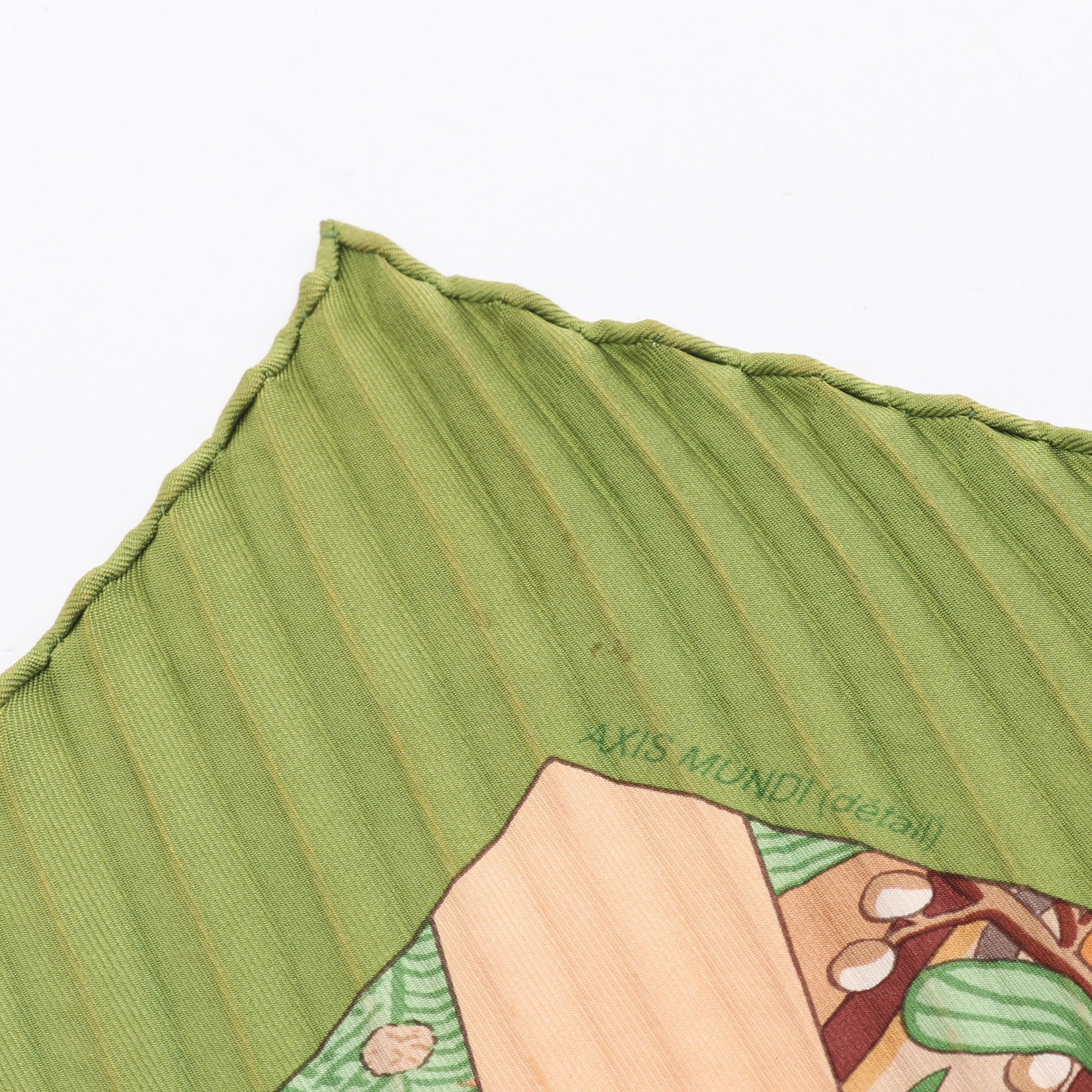 Hermes Hermes Caleprise Axis Mundi Pleats Scarf Silk Green Multicolor Size ONE SIZE - 5 Thumbnail