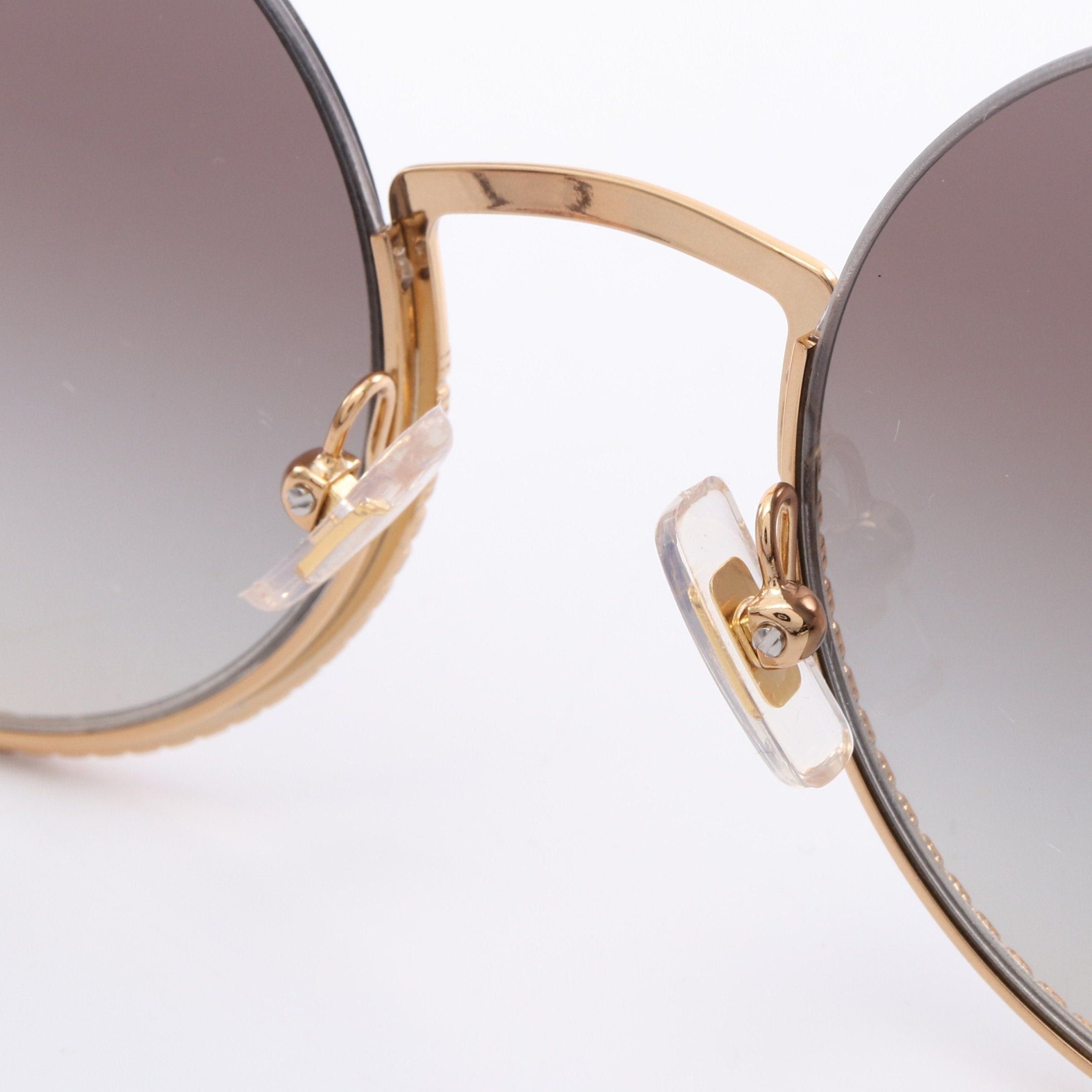 Miu Miu Miu Miu Round Sunglasses Gp Rhinestone Gold Under Rim Gradient Lens Size ONE SIZE - 6 Thumbnail