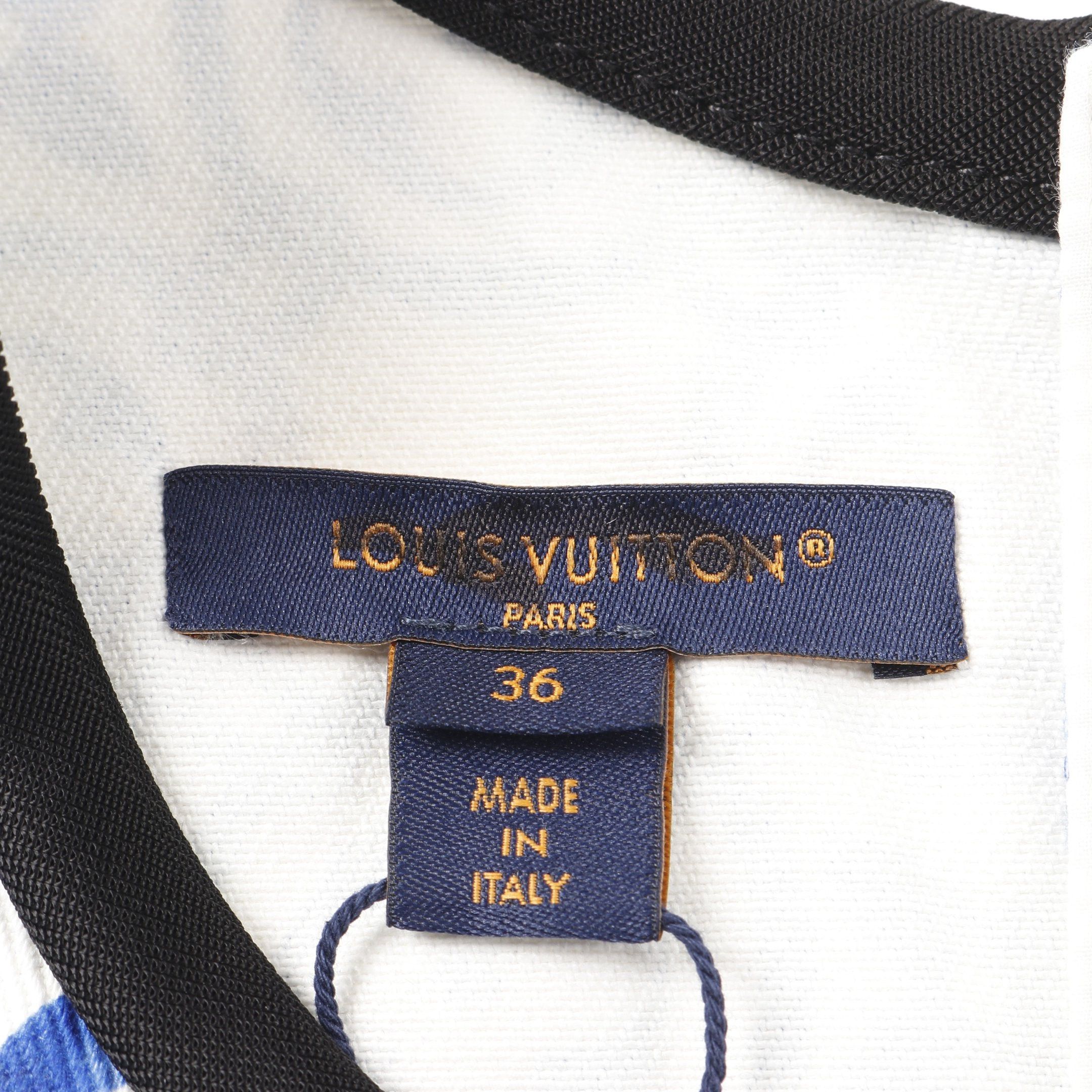 Louis Vuitton Louis Vuitton Monogram Lv Patch One Piece Cotton White Blue Size ONE SIZE - 3 Thumbnail