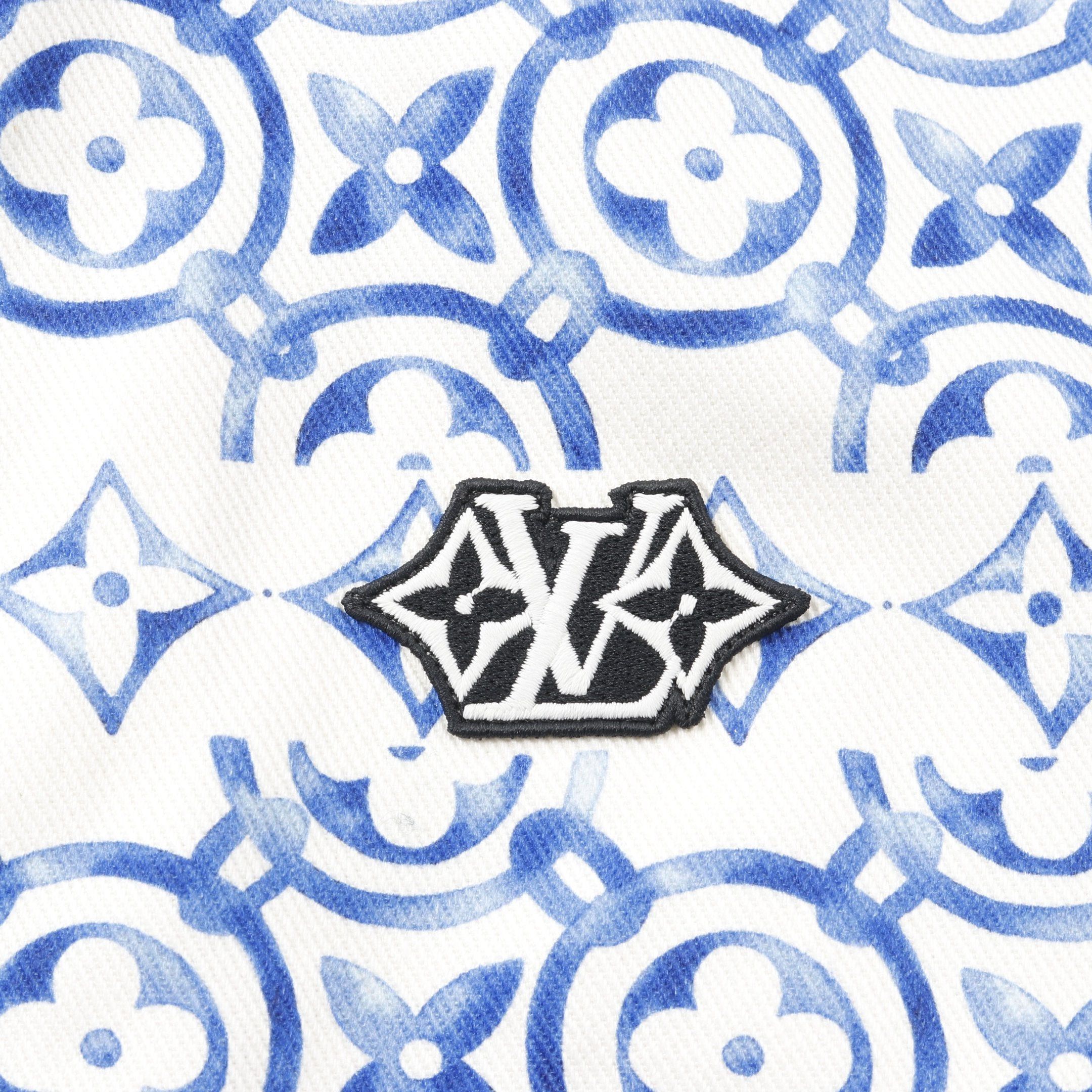 Louis Vuitton Louis Vuitton Monogram Lv Patch One Piece Cotton White Blue Size ONE SIZE - 8 Thumbnail