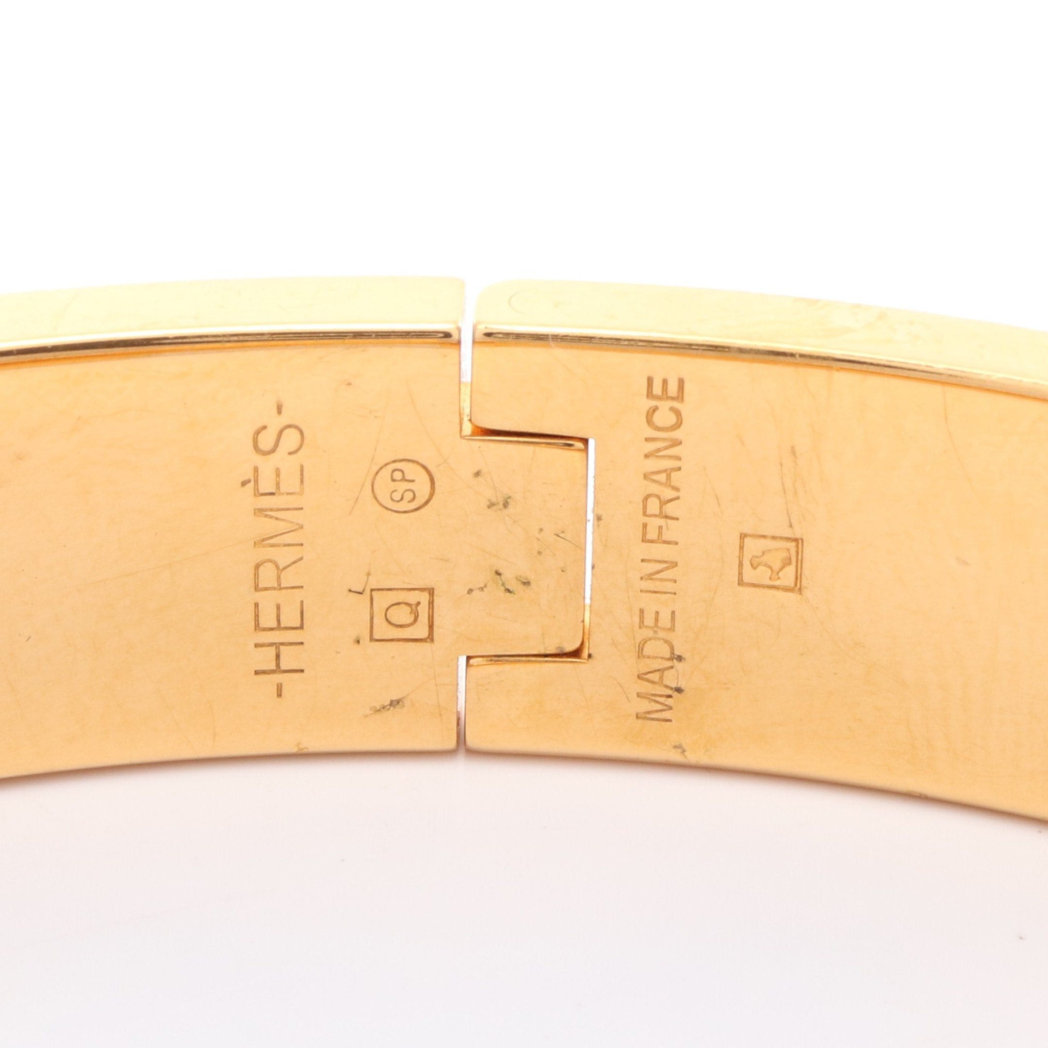 Hermes Hermes Click Crack Pm Bangle Gp Enamel Gold Black Size ONE SIZE - 4 Thumbnail
