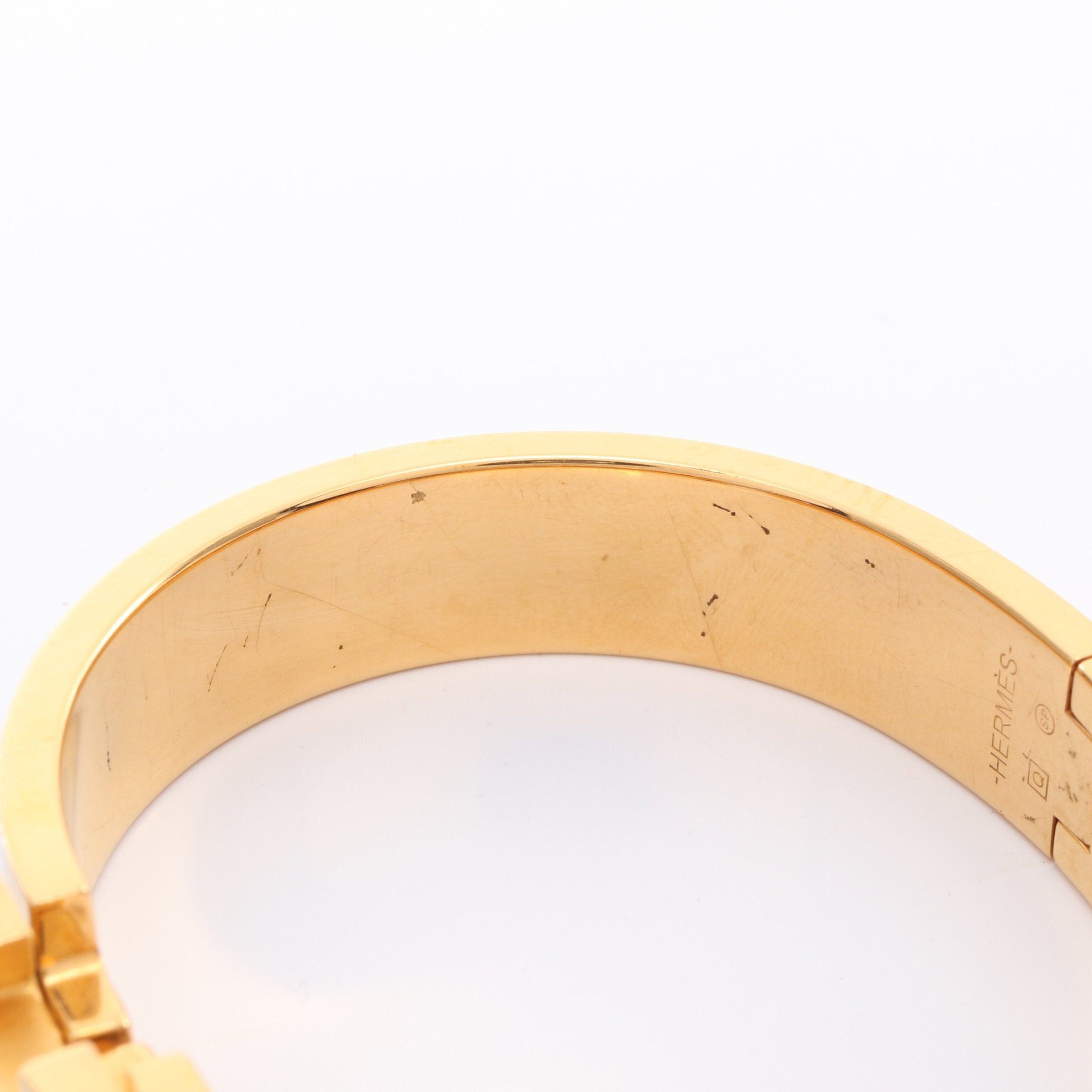 Hermes Hermes Click Crack Pm Bangle Gp Enamel Gold Black Size ONE SIZE - 6 Thumbnail