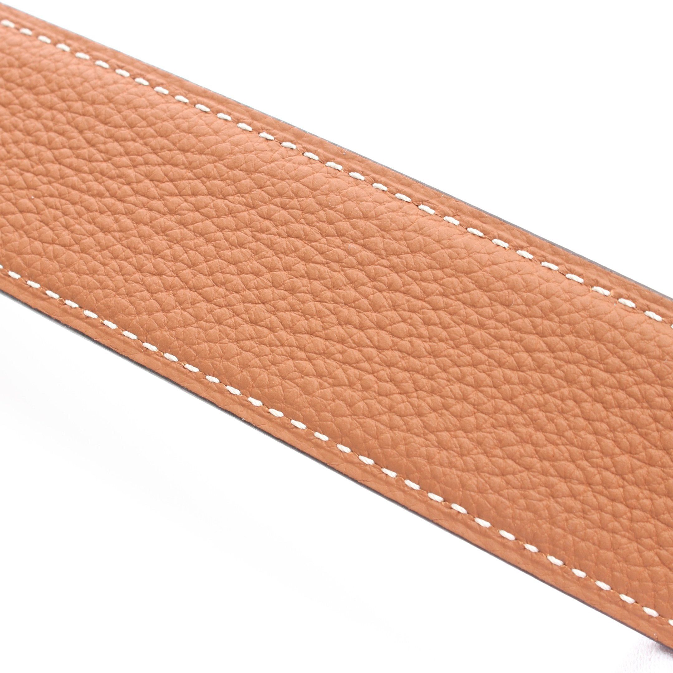 Hermes Hermes Constance H-Belt Noir Gold Belt Box Calf Togo Black Light Brown Silver Hardware Reversible Z Stamp Size ONE SIZE - 8 Thumbnail