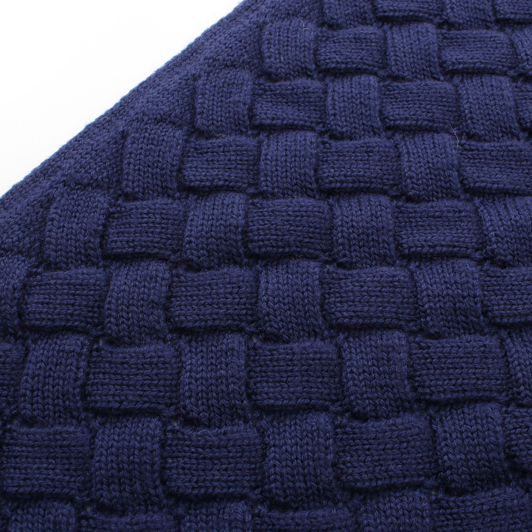 Bottega Veneta Intrecciato Scarf Wool Navy