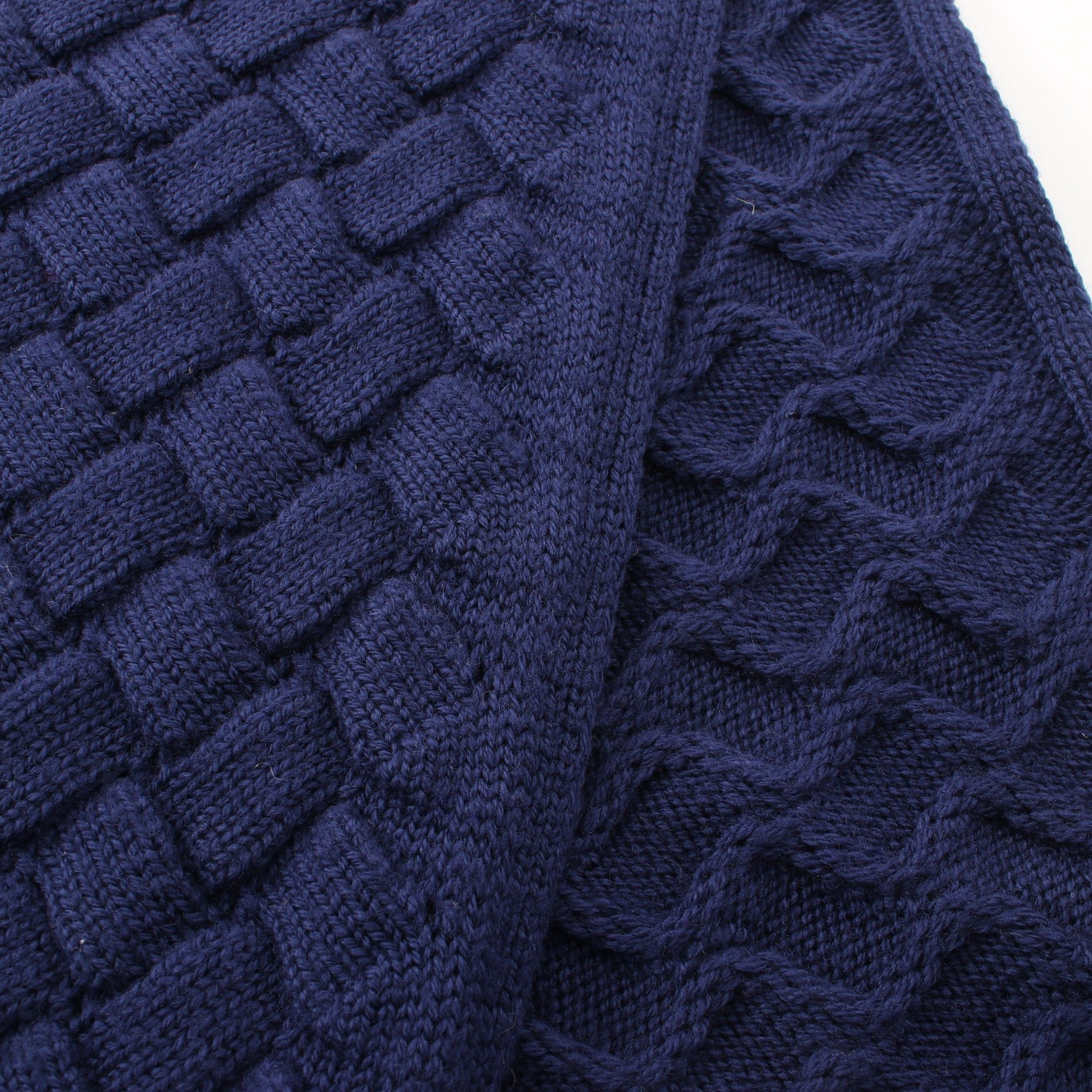 Bottega Veneta Intrecciato Scarf Wool Navy