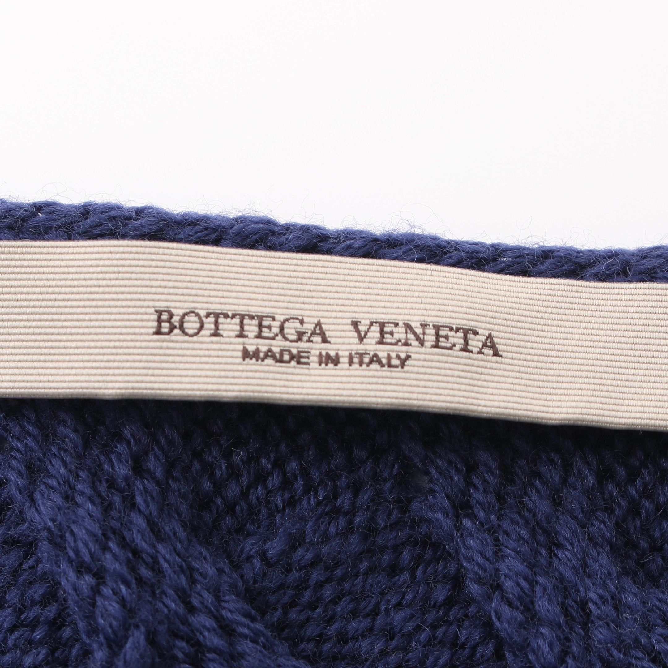 Bottega Veneta Intrecciato Scarf Wool Navy