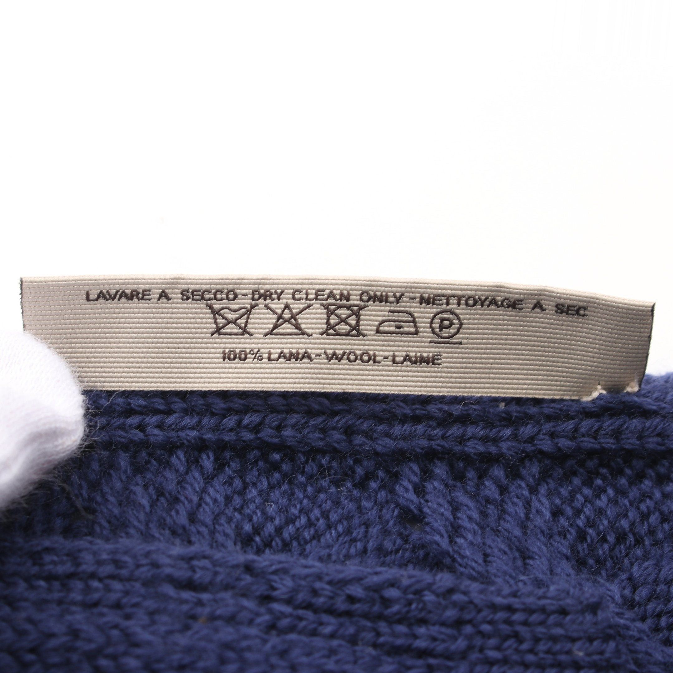 Bottega Veneta Intrecciato Scarf Wool Navy