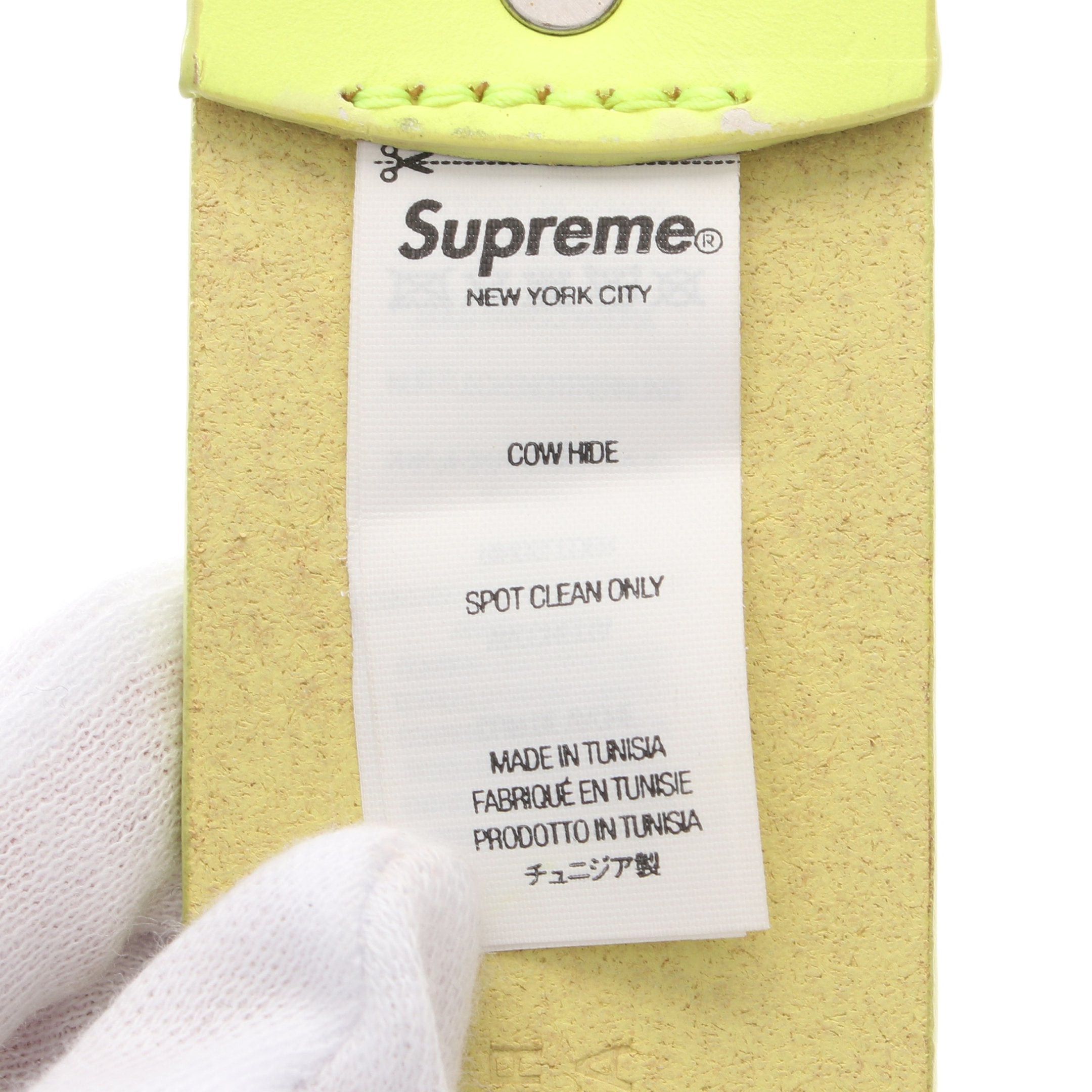 Supreme Supreme Repeat Leather Belt Light Yellow Silver Hardware Neon Color Size ONE SIZE - 4 Thumbnail