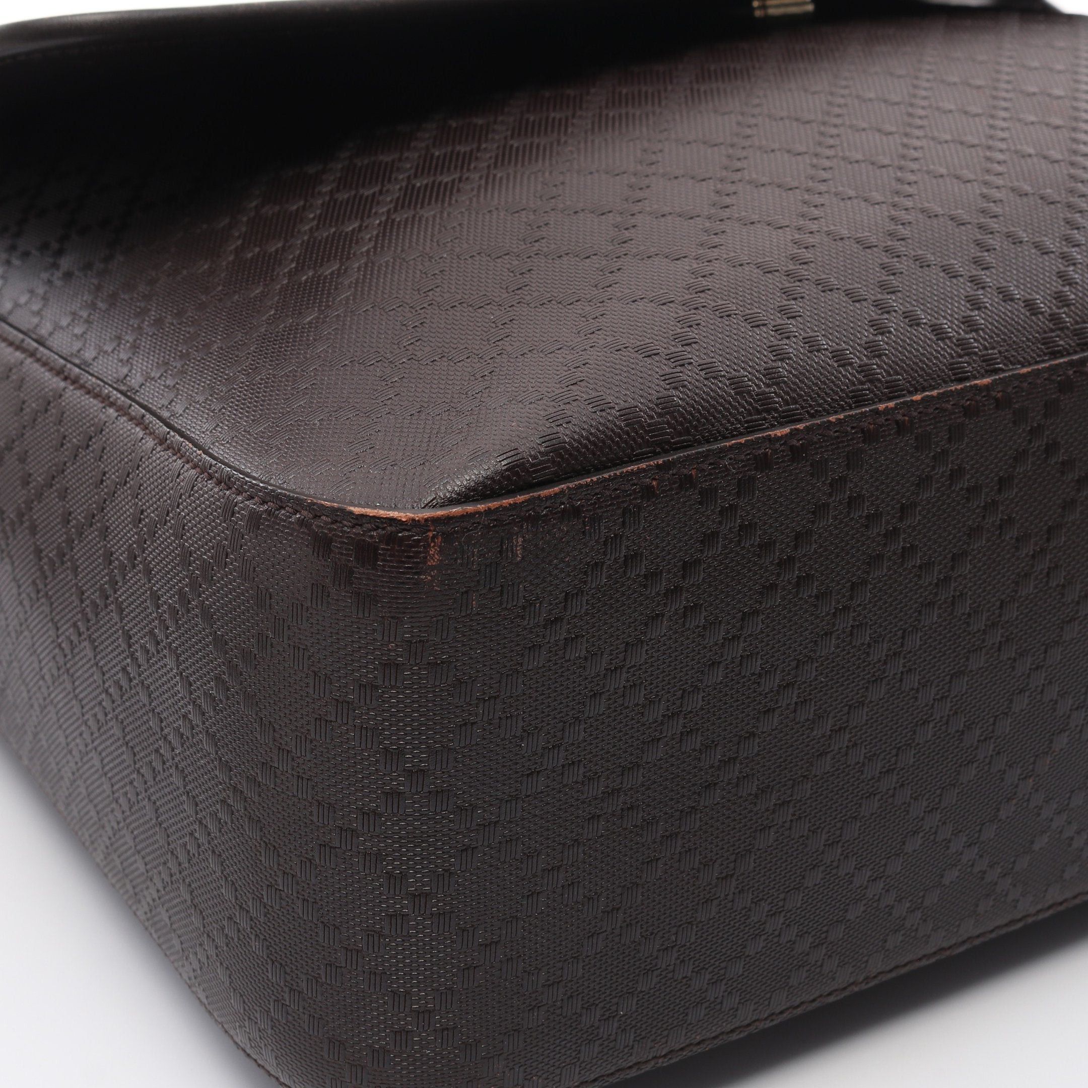 Gucci Gucci Diamante Shoulder Bag Leather Dark Brown Size ONE SIZE - 5 Thumbnail