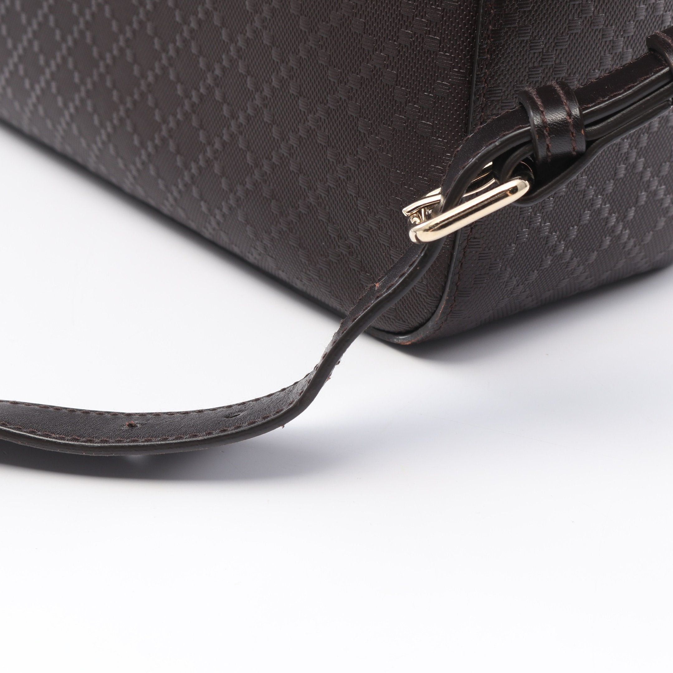 Gucci Gucci Diamante Shoulder Bag Leather Dark Brown Size ONE SIZE - 12 Thumbnail