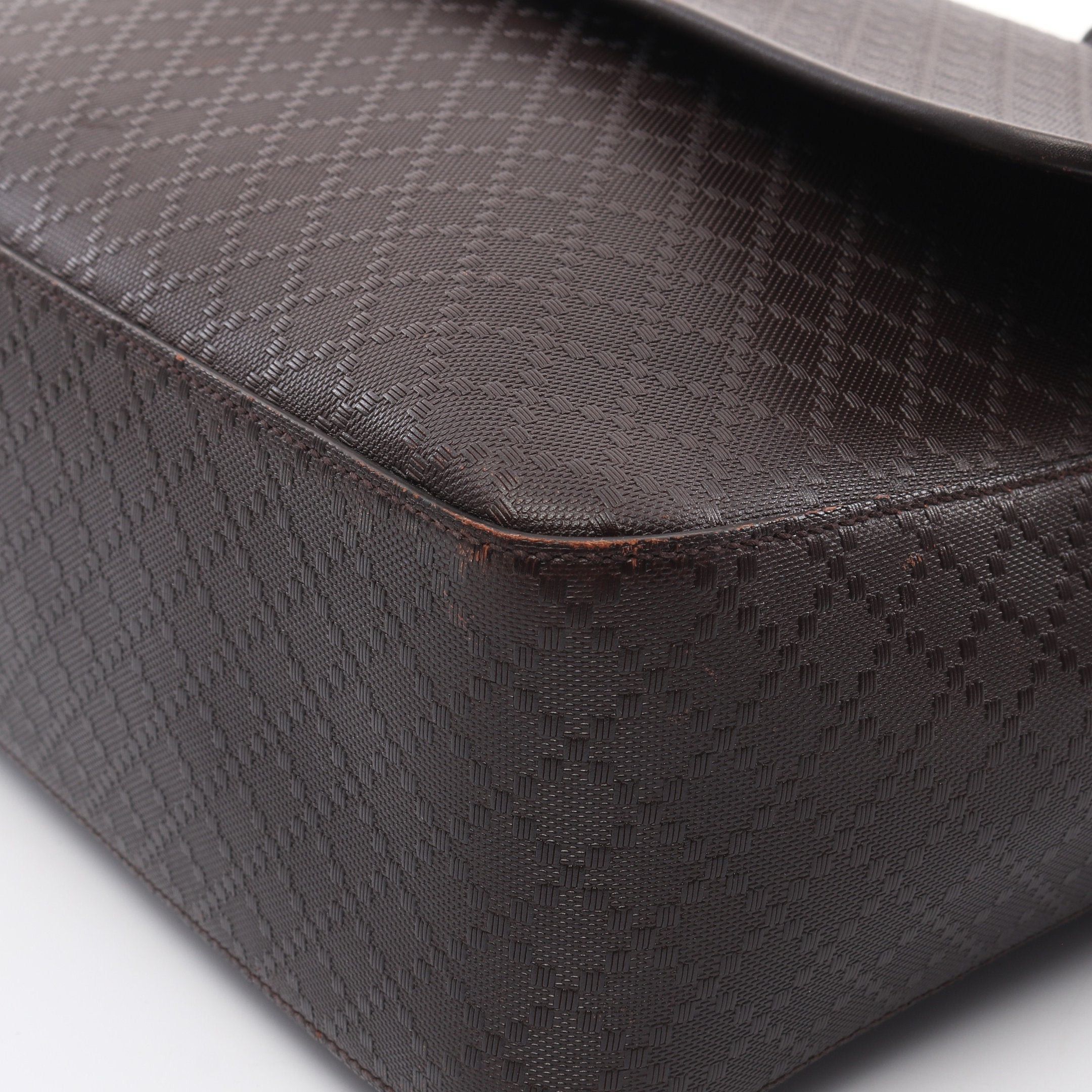 Gucci Gucci Diamante Shoulder Bag Leather Dark Brown Size ONE SIZE - 6 Thumbnail