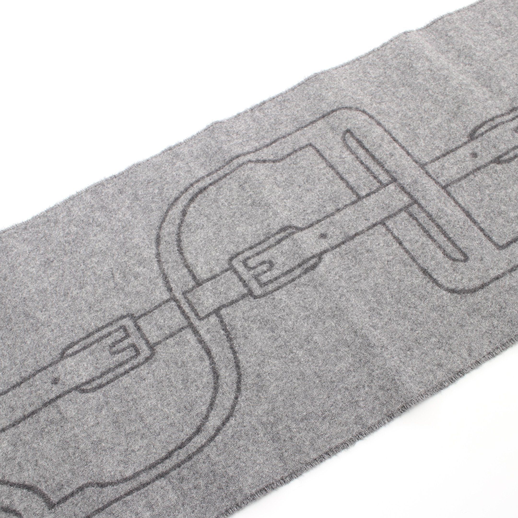 Hermes Hermes Mors A Jouets Scarf Cashmere Gray Size ONE SIZE - 5 Thumbnail