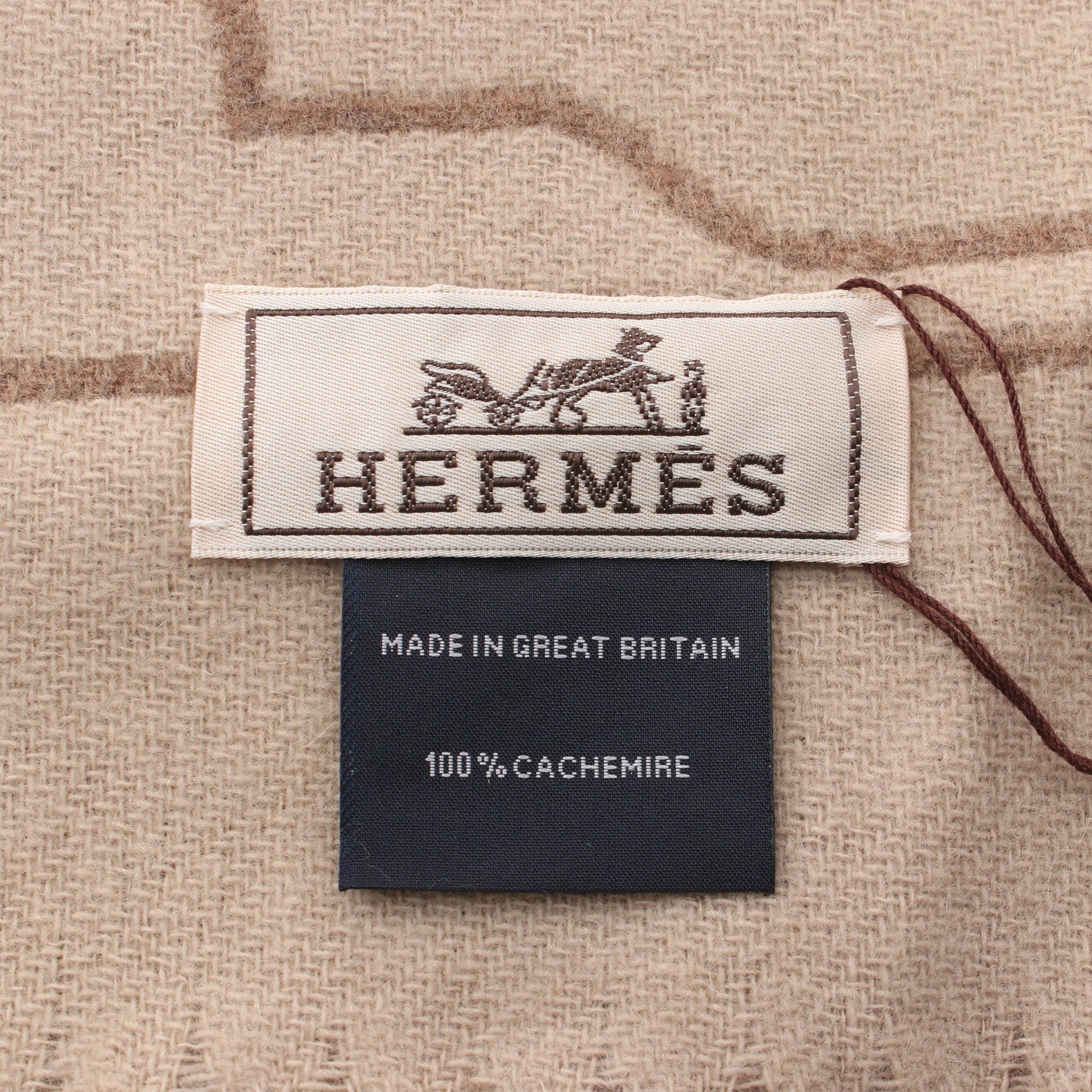 Hermes Hermes Mors A Jouets Scarf Cashmere Brown Beige Size ONE SIZE - 2 Thumbnail