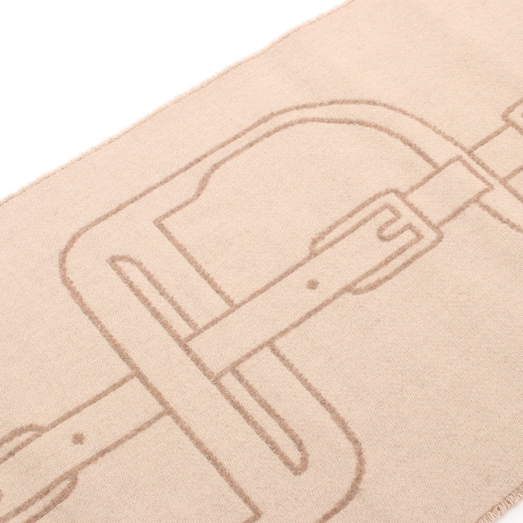 Hermes Hermes Mors A Jouets Scarf Cashmere Brown Beige Size ONE SIZE - 7 Thumbnail