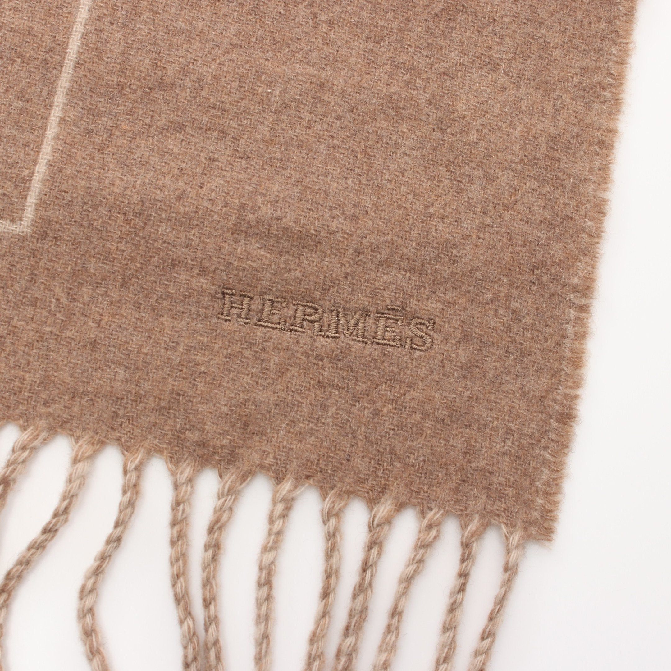 Hermes Hermes Mors A Jouets Scarf Cashmere Brown Beige Size ONE SIZE - 6 Thumbnail
