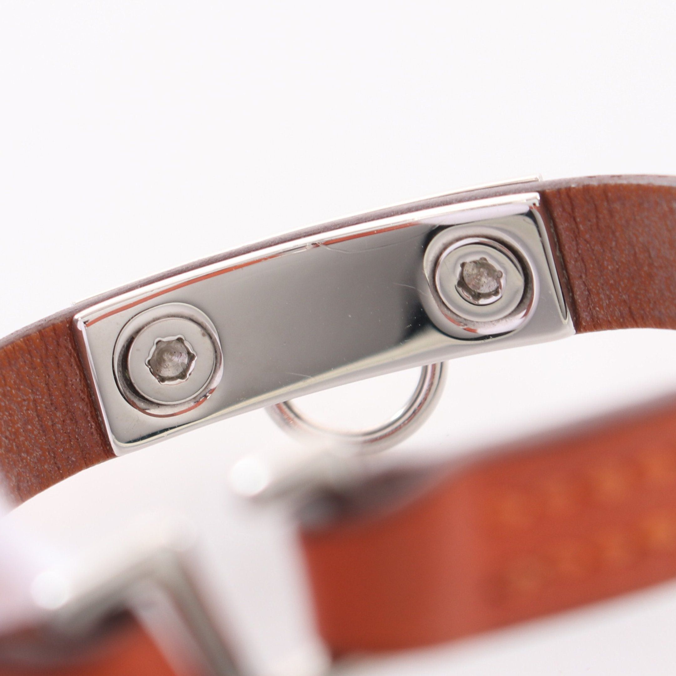 Hermes Hermes Rival Mini Bracelet Veau Swift Orange Silver U Stamp Size ONE SIZE - 9 Thumbnail