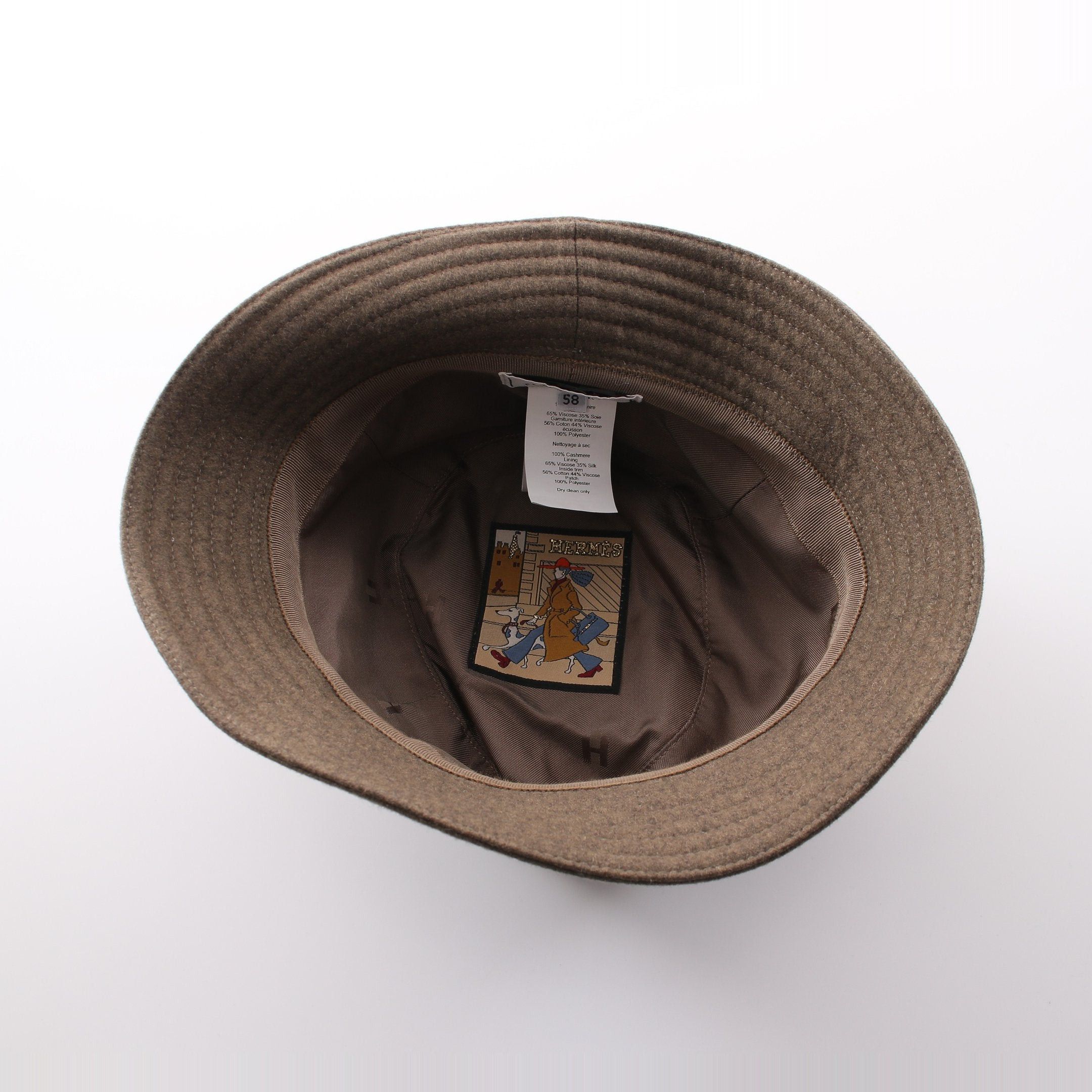 Hermes Hermes Serie Button Bucket Hat Cashmere Gray Brown Size ONE SIZE - 3 Thumbnail
