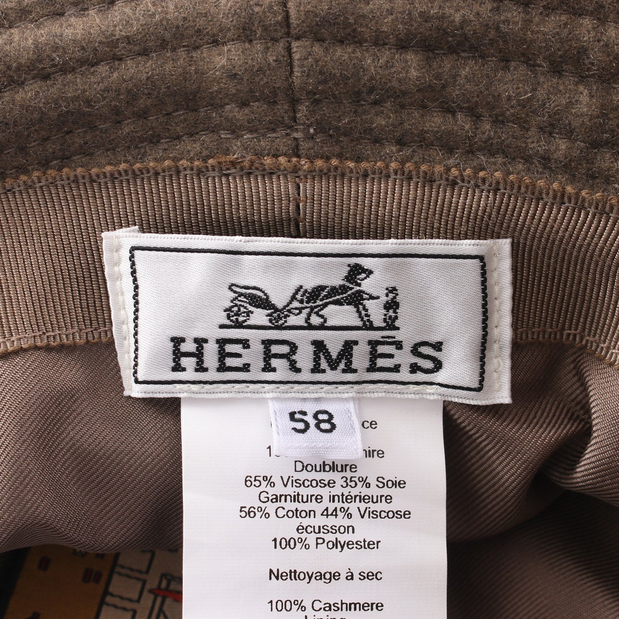 Hermes Hermes Serie Button Bucket Hat Cashmere Gray Brown Size ONE SIZE - 4 Thumbnail
