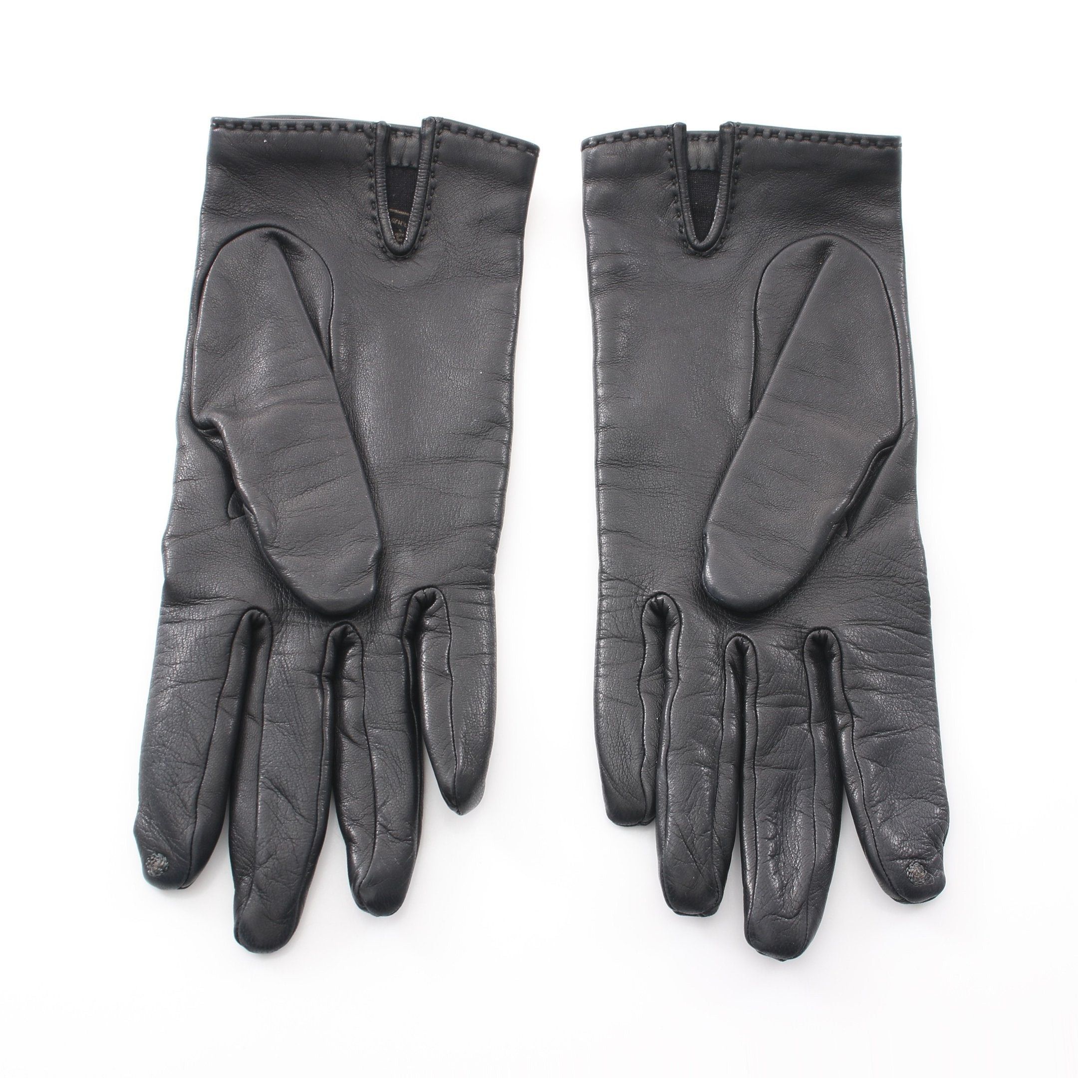 Hermes Hermes Kelly Gloves Glove Lambskin Black Silver Hardware Size ONE SIZE - 2 Thumbnail