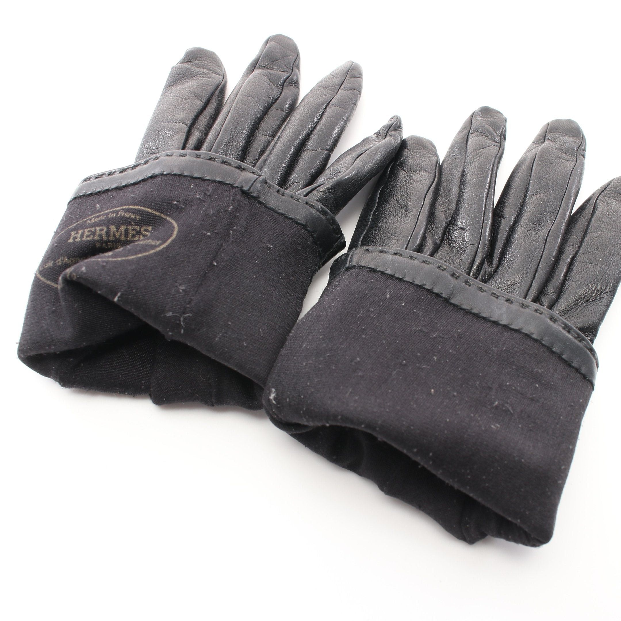 Hermes Hermes Kelly Gloves Glove Lambskin Black Silver Hardware Size ONE SIZE - 4 Thumbnail