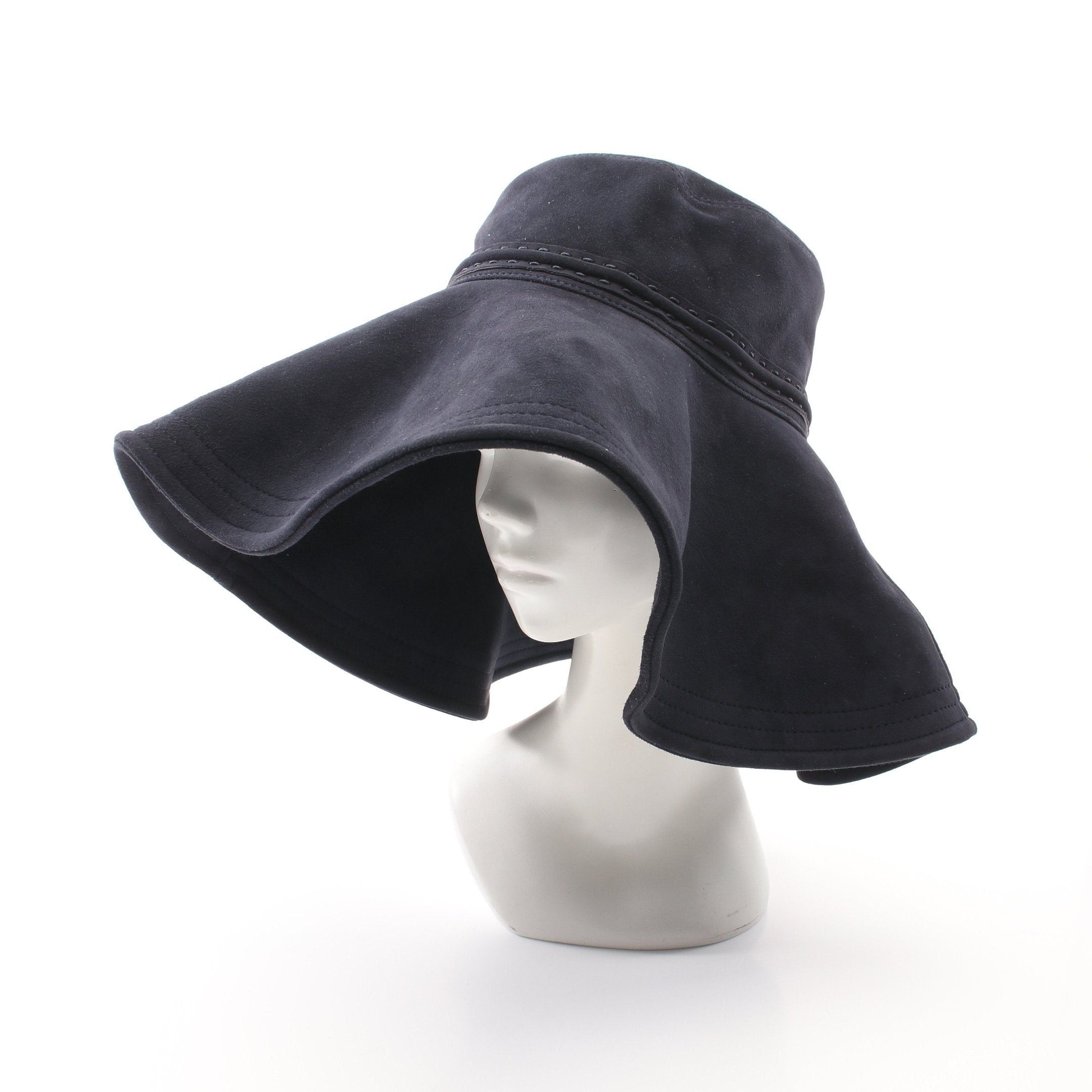 Fendi Fendi Hat Suede Dark Navy Size ONE SIZE - 7 Thumbnail