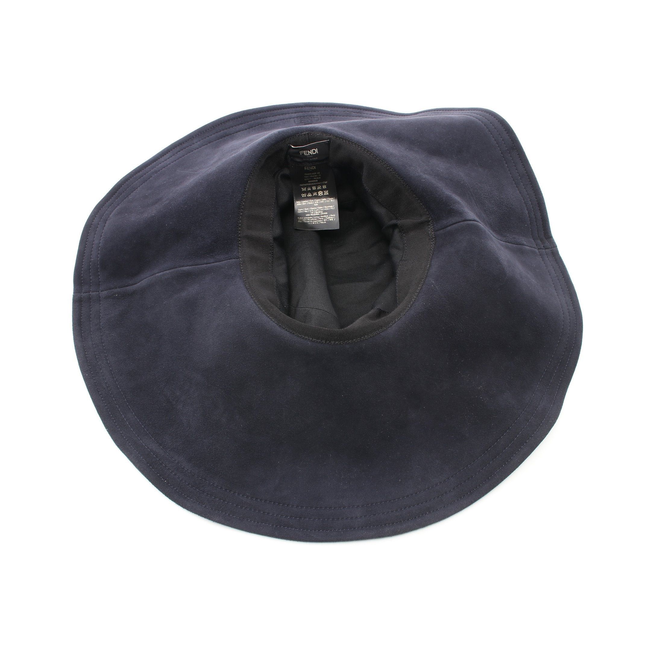 Fendi Fendi Hat Suede Dark Navy Size ONE SIZE - 3 Thumbnail