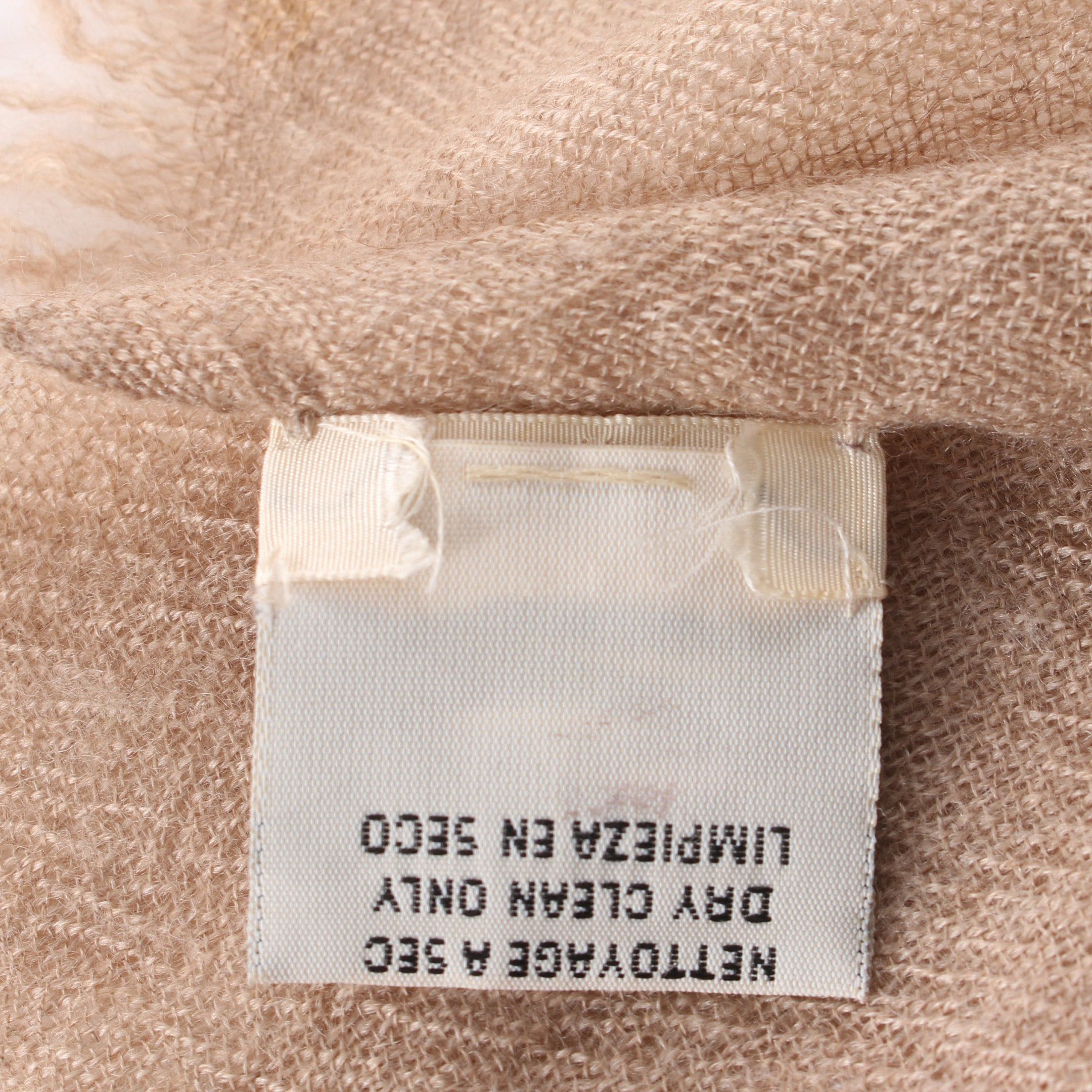 Hermes Hermes Stall Shawl Cashmere Beige Size ONE SIZE - 3 Thumbnail