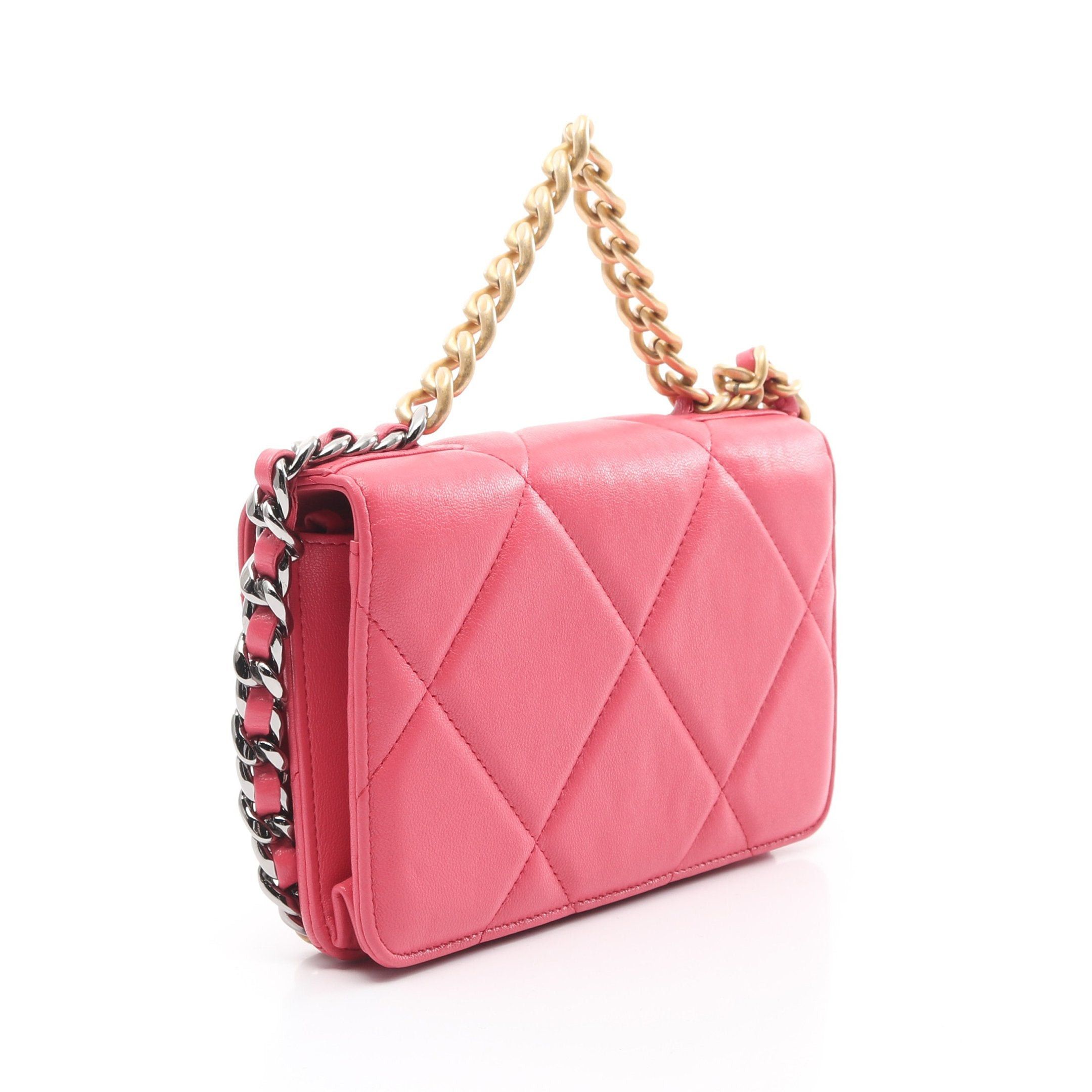 Chanel Chanel Chanel 19 Chain Wallet Leather Pink Combination Metal Fittings Size ONE SIZE - 2 Thumbnail