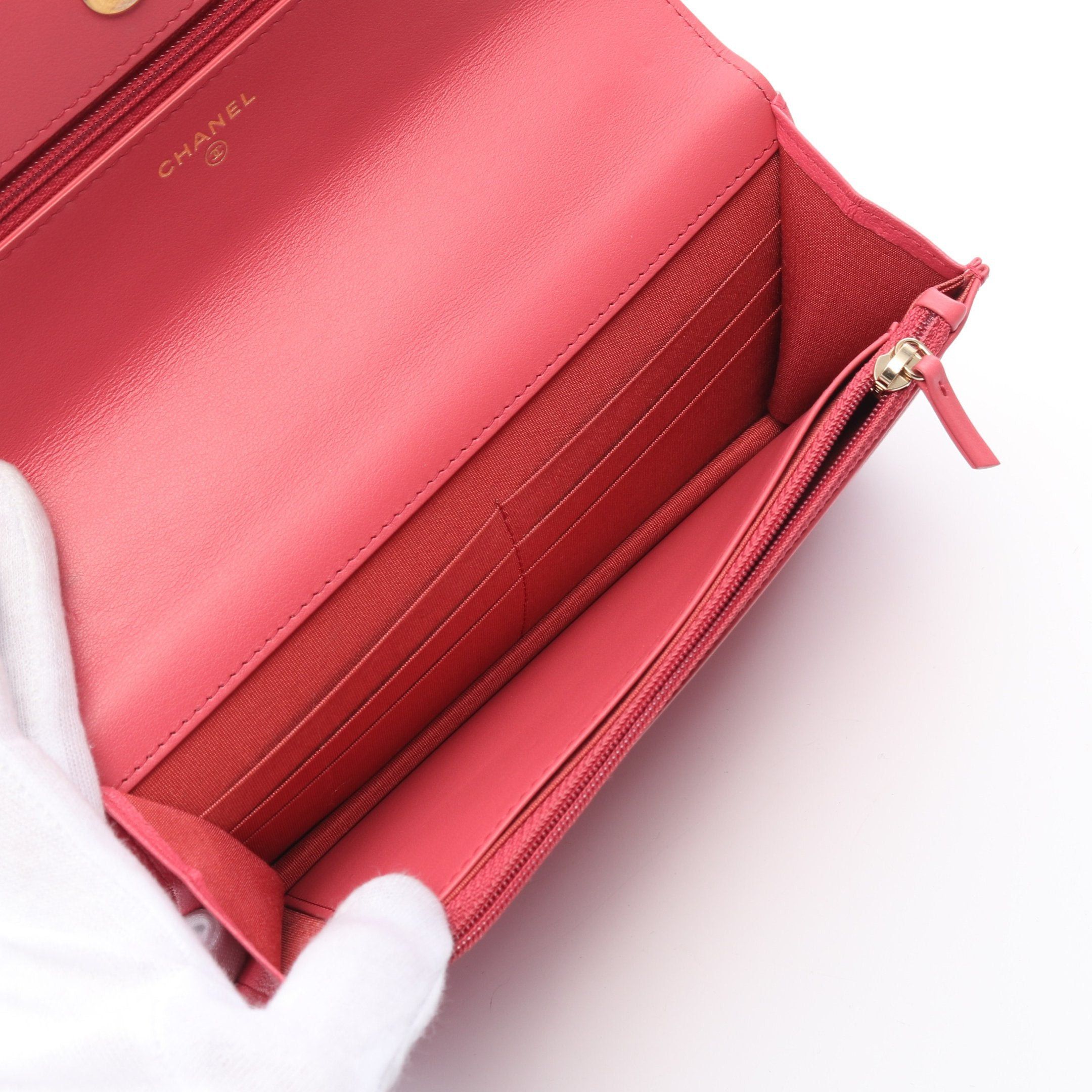 Chanel Chanel Chanel 19 Chain Wallet Leather Pink Combination Metal Fittings Size ONE SIZE - 3 Thumbnail