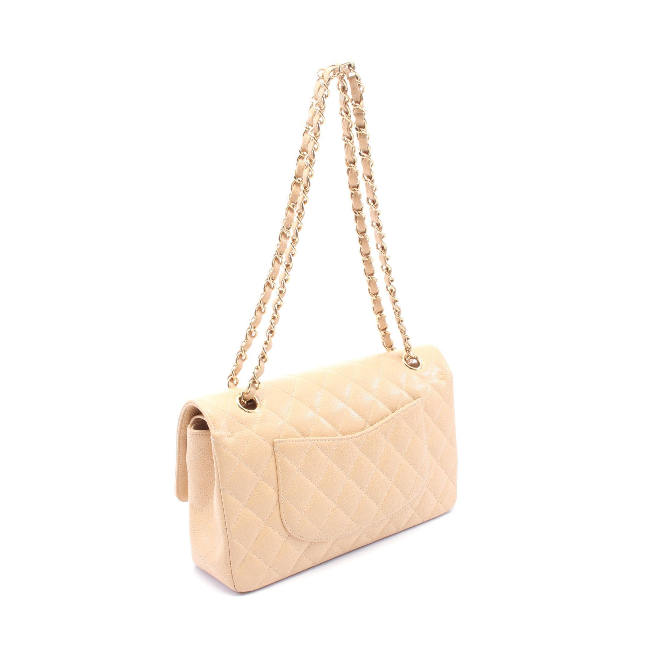 Chanel Chanel Matelasse Double Flap Chain Shoulder Bag Caviar Skin Beige Gold Hardware Size ONE SIZE - 2 Thumbnail
