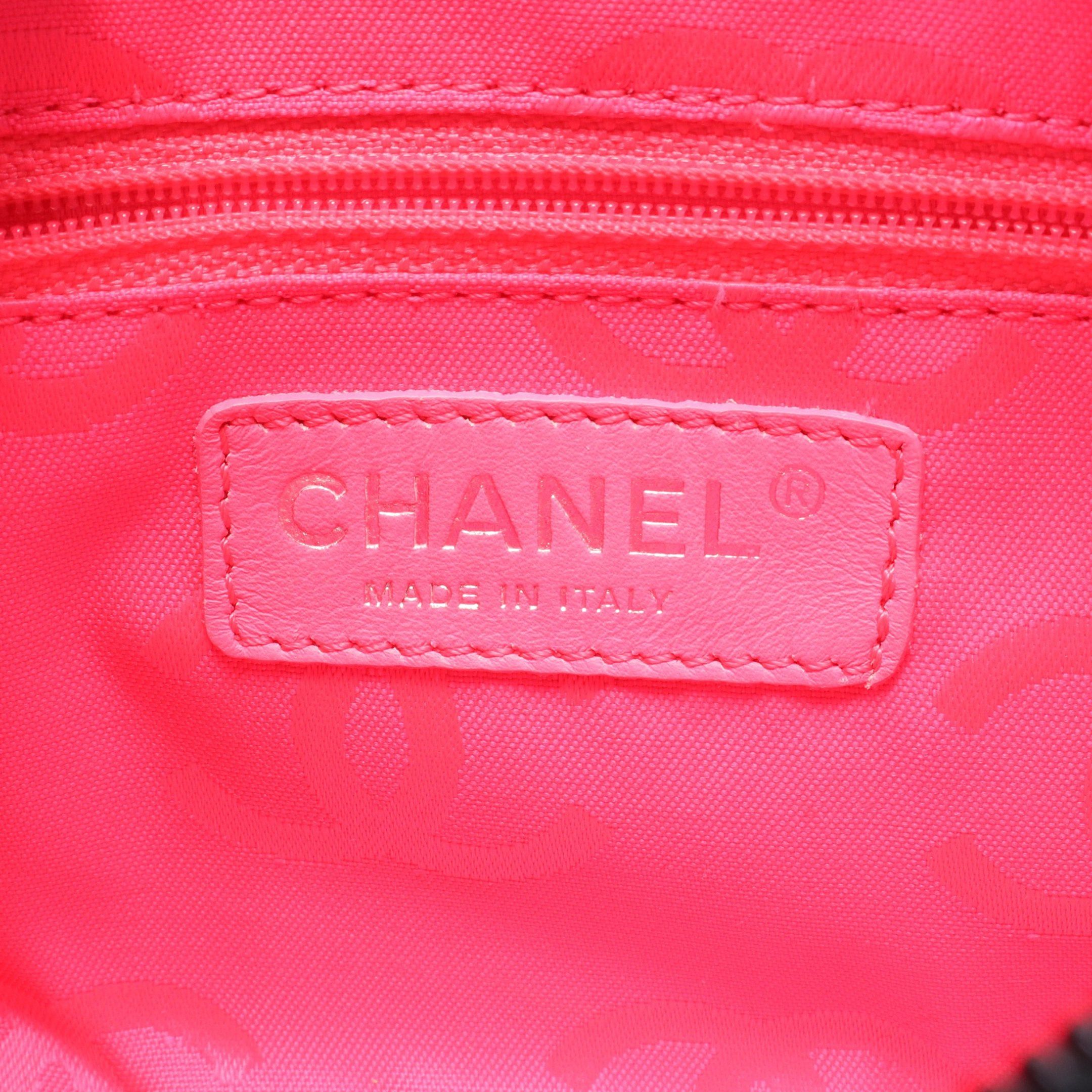 Chanel Chanel Cambon Line Accessory Pouch Handbag Leather Black White Silver Hardware Size ONE SIZE - 4 Thumbnail