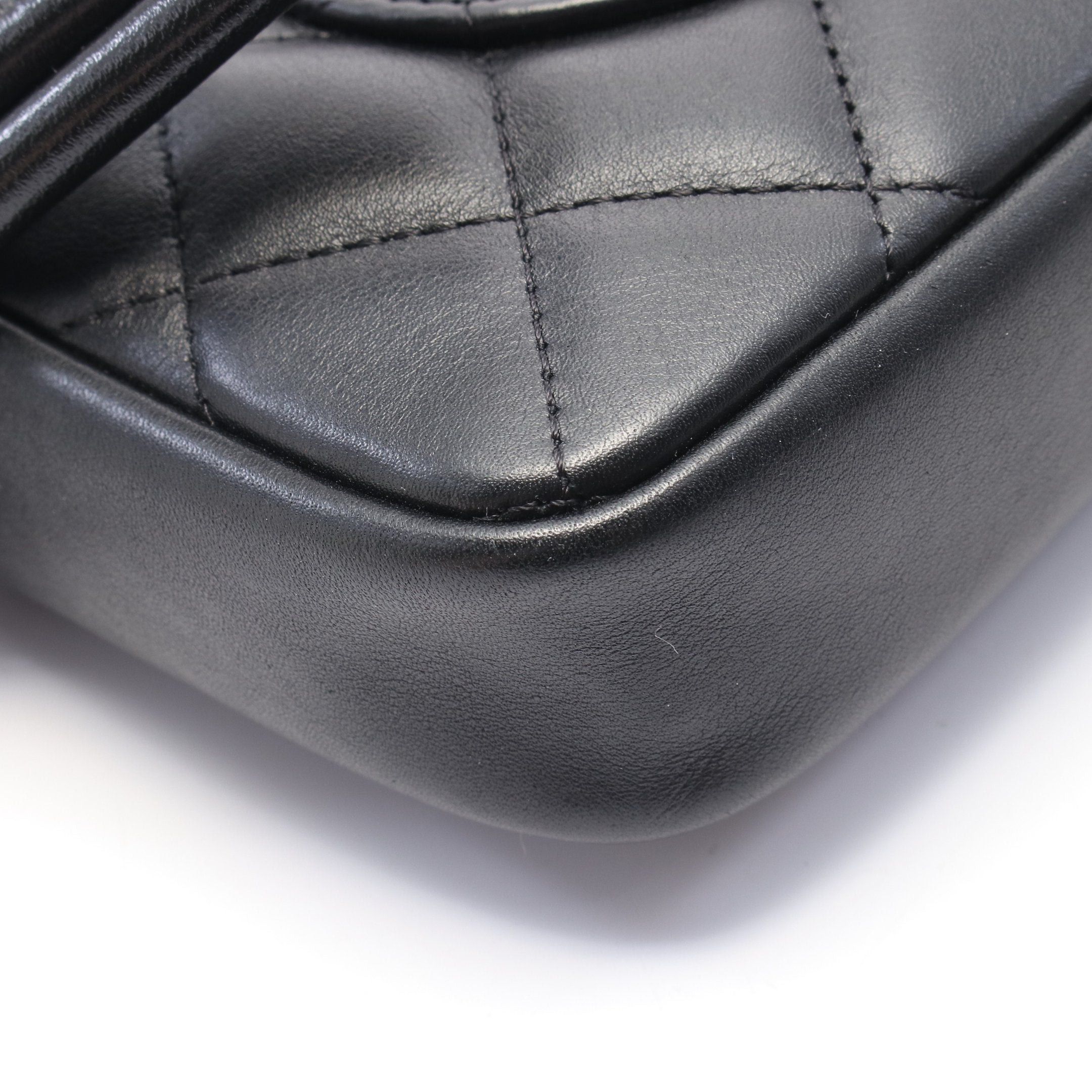 Chanel Chanel Cambon Line Accessory Pouch Handbag Leather Black White Silver Hardware Size ONE SIZE - 8 Thumbnail