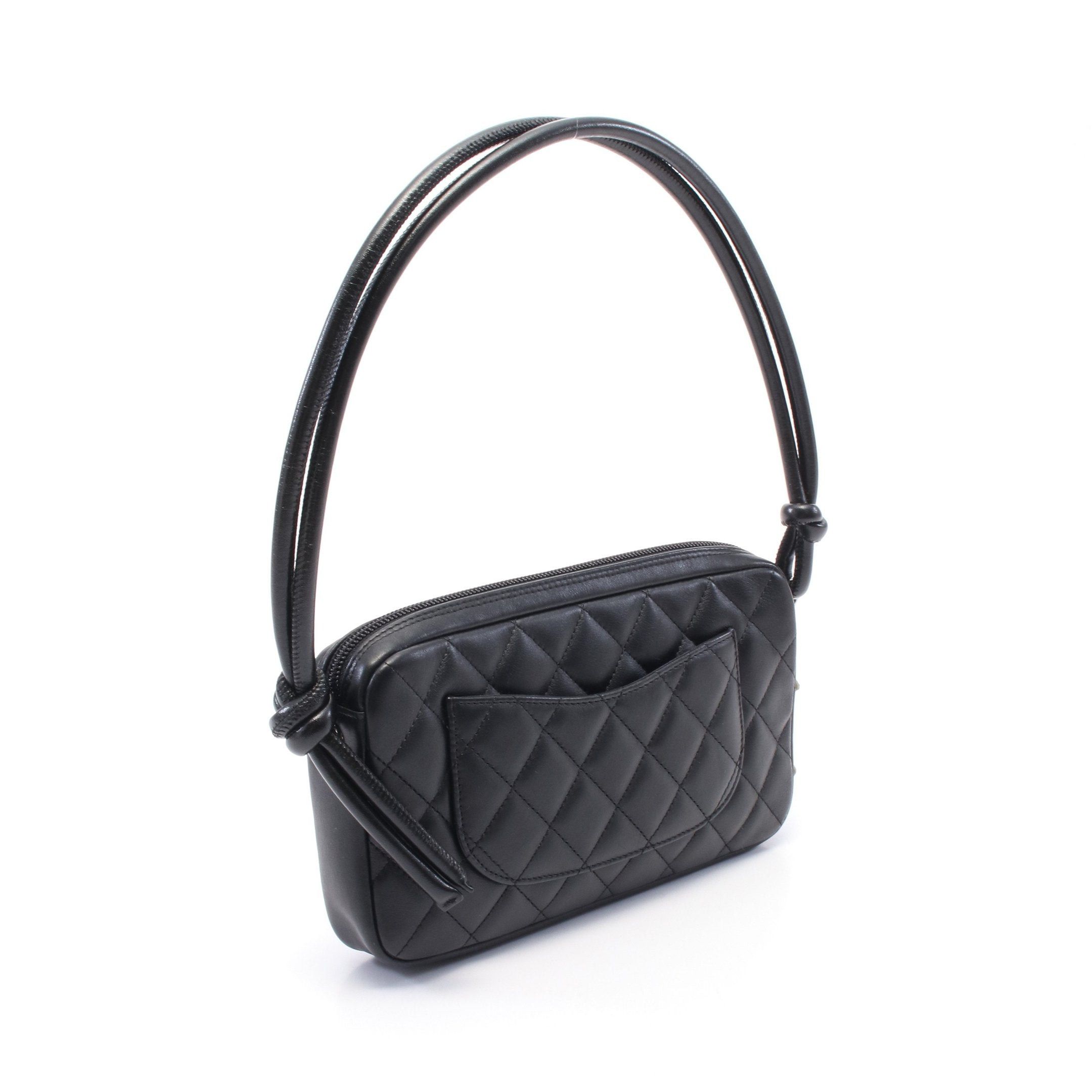 Chanel Chanel Cambon Line Accessory Pouch Handbag Leather Black White Silver Hardware Size ONE SIZE - 2 Thumbnail