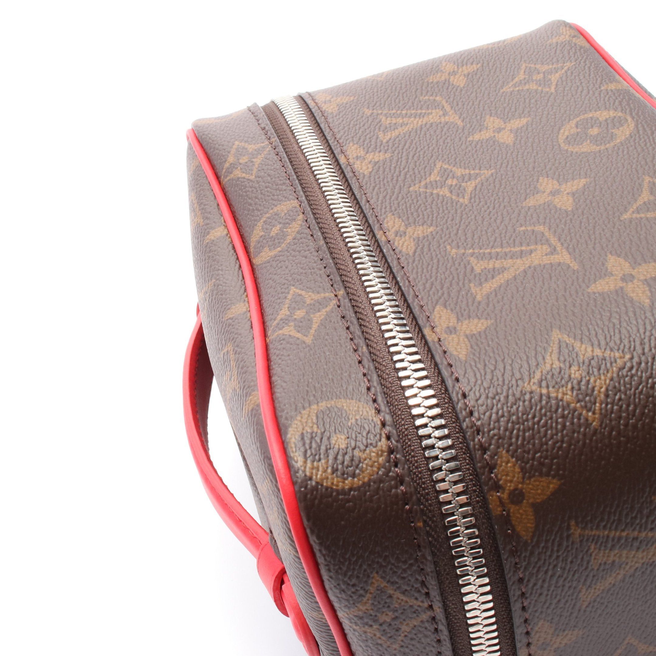 Louis Vuitton Louis Vuitton Nice Mini Monogram Macassar Handbag Vanity Bag Leather Brown Red Size ONE SIZE - 5 Thumbnail
