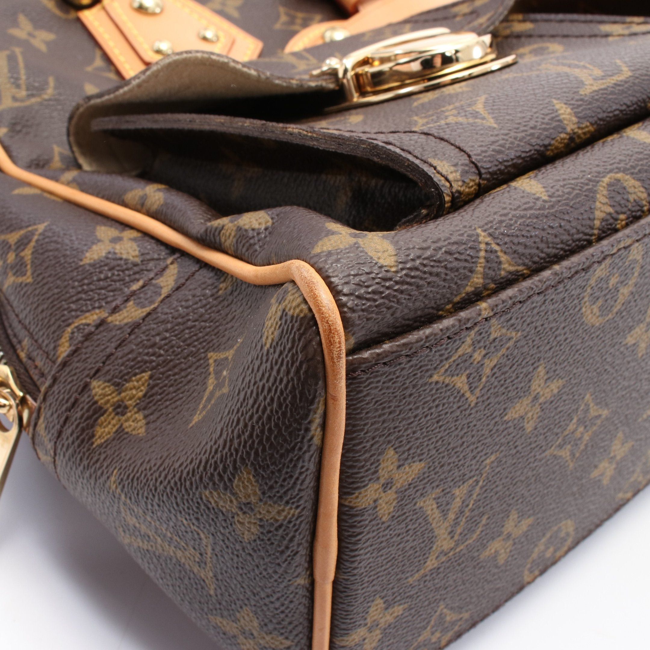 Louis Vuitton Louis Vuitton Manhattan Gm Monogram Handbag Leather Brown Size ONE SIZE - 7 Thumbnail