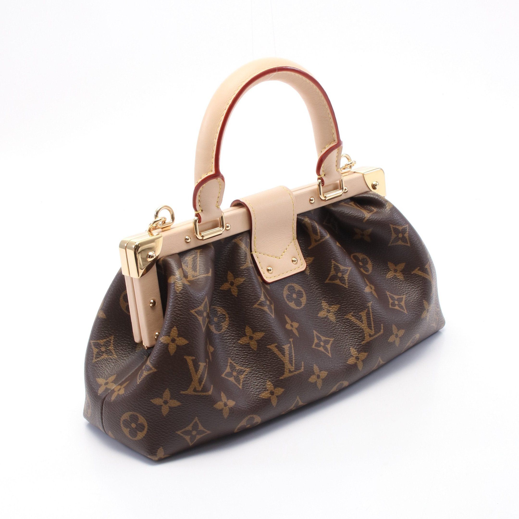 Louis Vuitton Louis Vuitton Monogram Clutch Handbag Leather Brown Size ONE SIZE - 2 Thumbnail