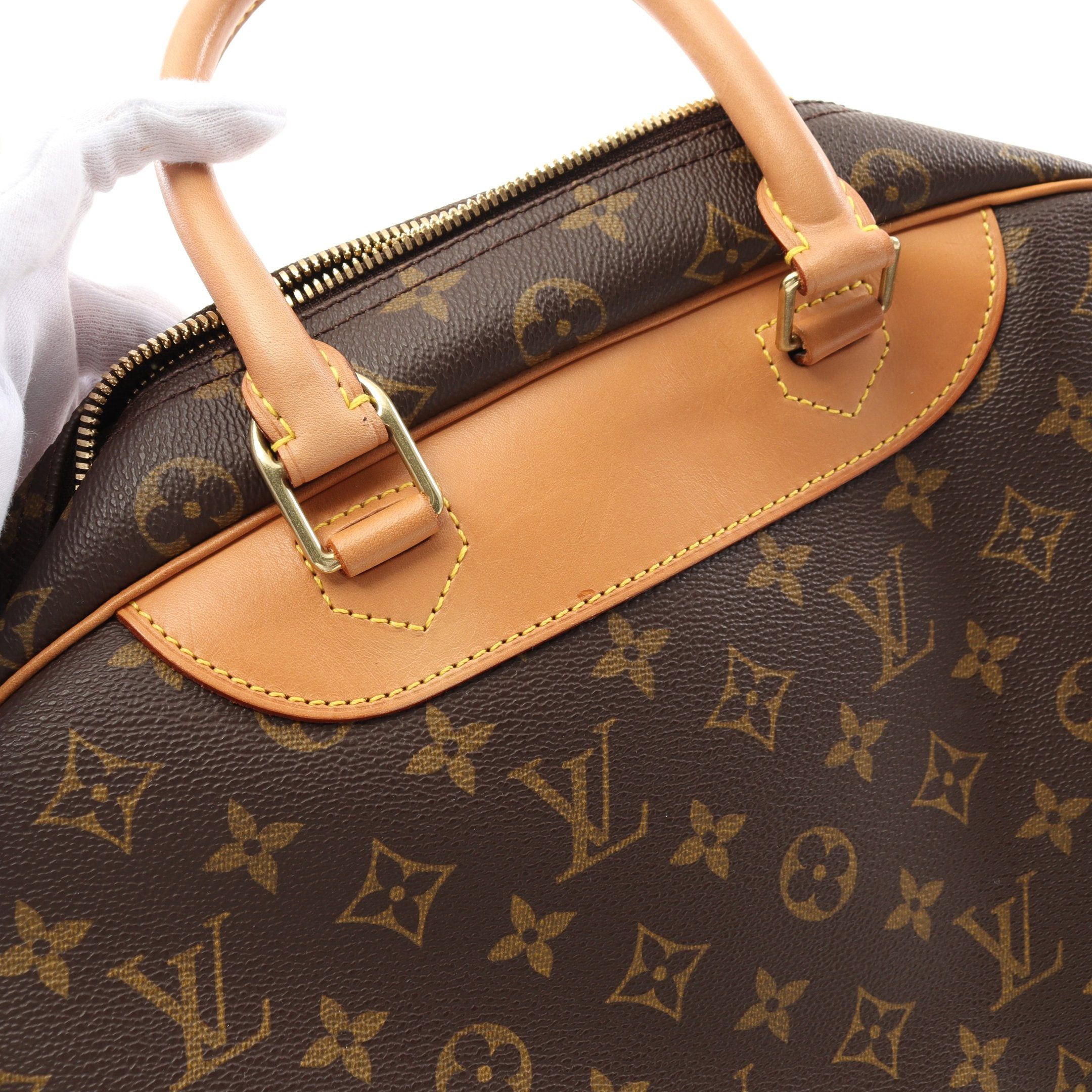 Louis Vuitton Louis Vuitton Deauville Bowling Vanity Monogram Handbag Leather Brown Size ONE SIZE - 9 Thumbnail