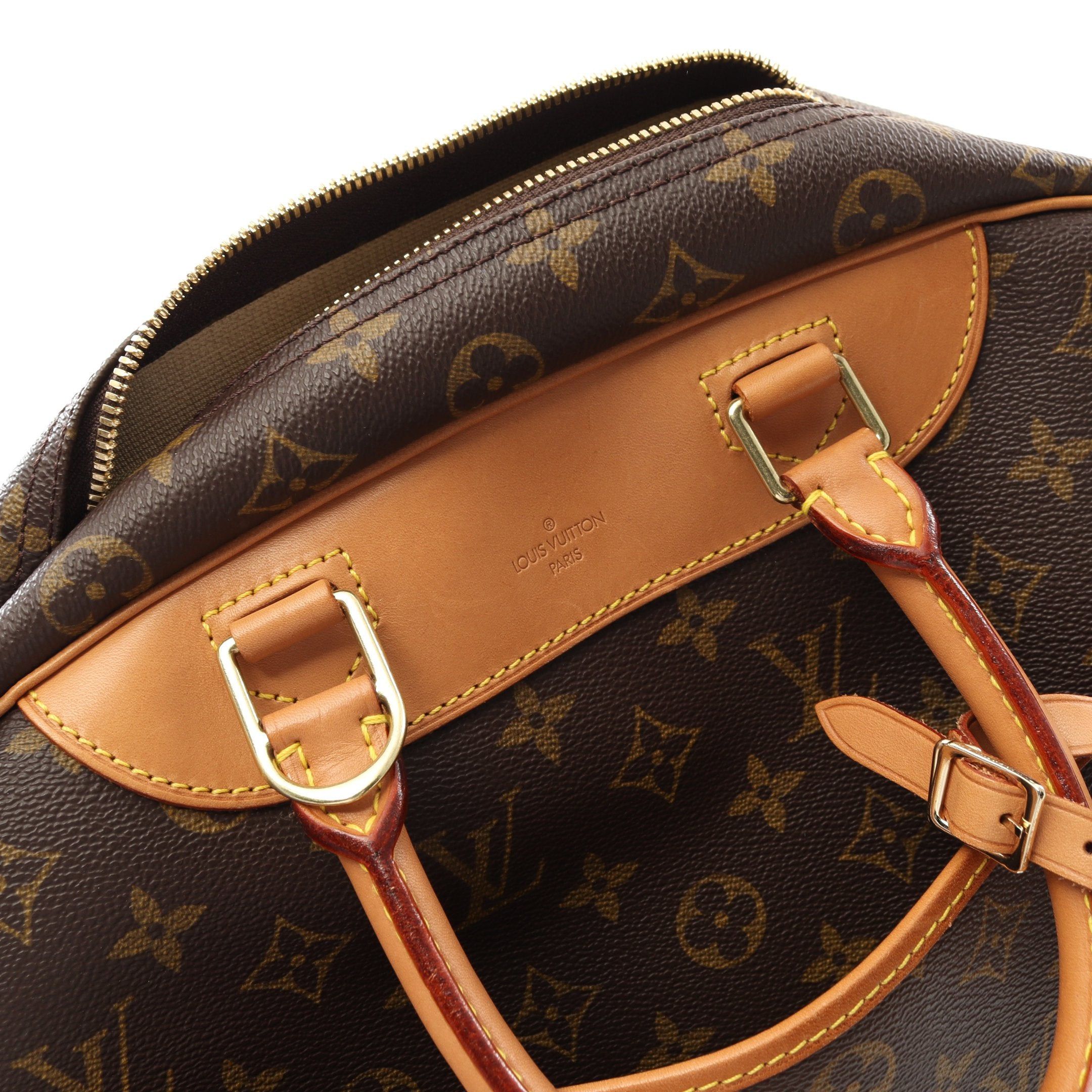 Louis Vuitton Louis Vuitton Deauville Bowling Vanity Monogram Handbag Leather Brown Size ONE SIZE - 10 Thumbnail