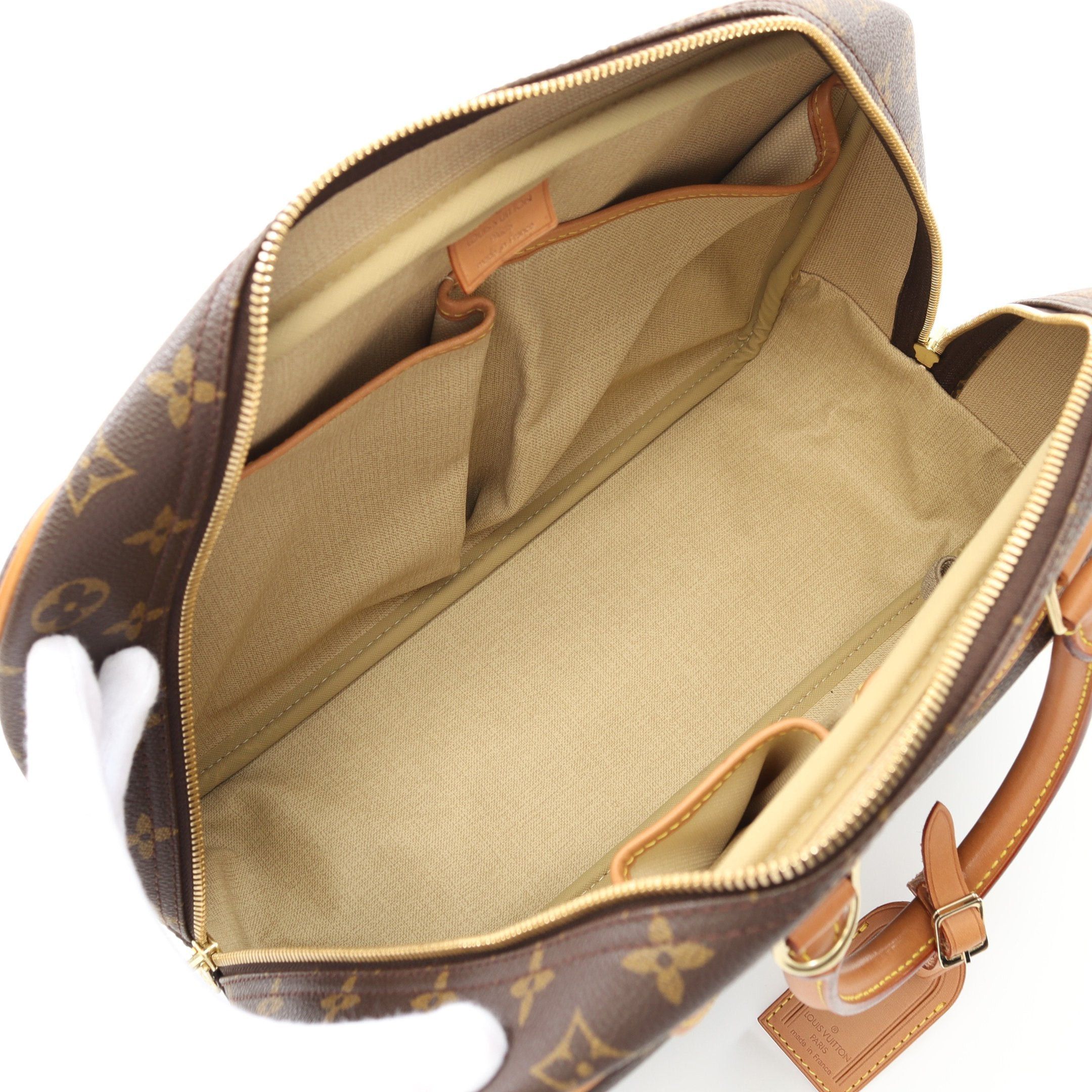 Louis Vuitton Louis Vuitton Deauville Bowling Vanity Monogram Handbag Leather Brown Size ONE SIZE - 3 Thumbnail