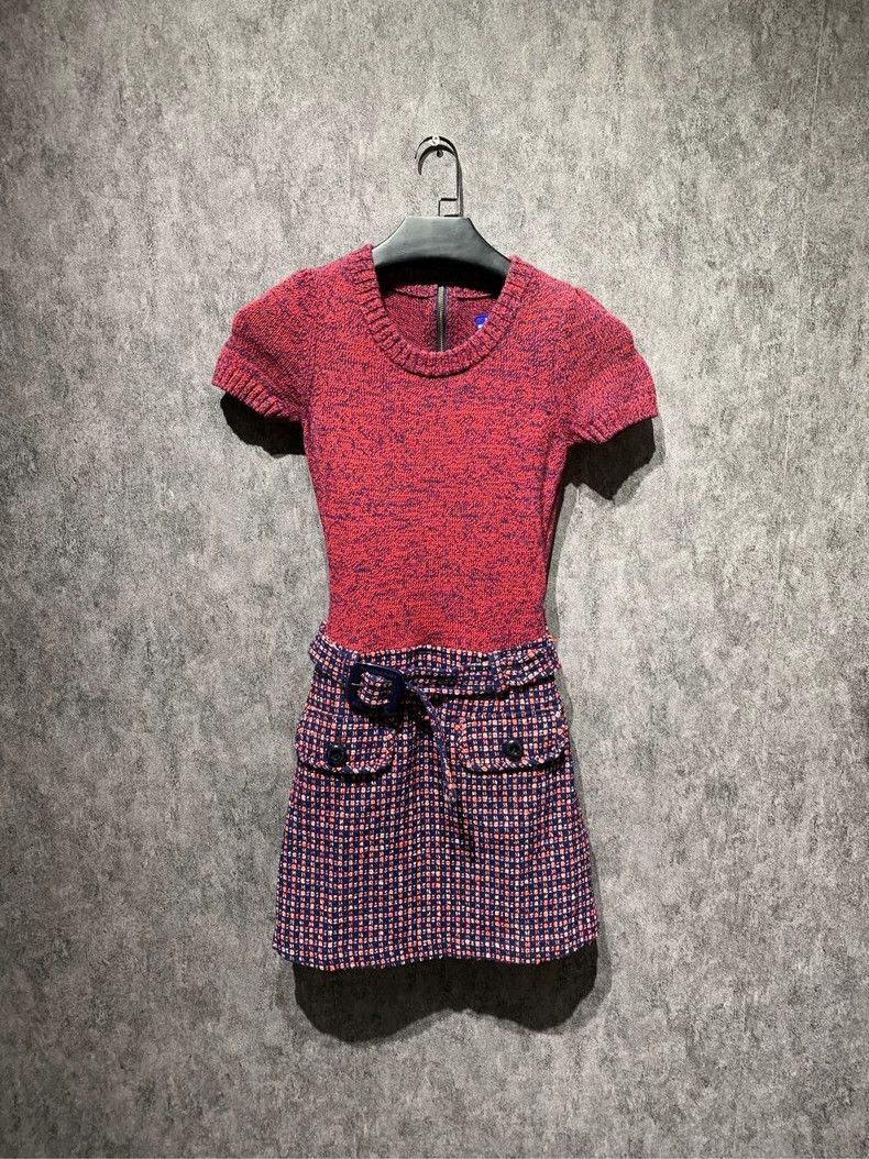 strapless open back dress Burberry red cuffed sleeve belted dress Sz 10 worn once, faint dot on –  Liberty & Whimsy Boutique main image 1
