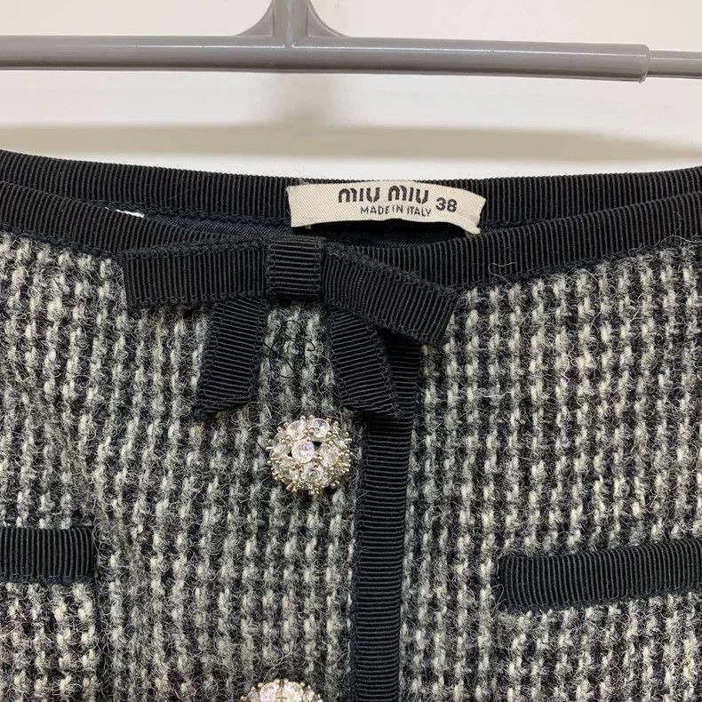 Miu Miu Miu Miu Gray Wool Skirt Size 38 Size 38" / US 16 / IT 52 - 3 Thumbnail