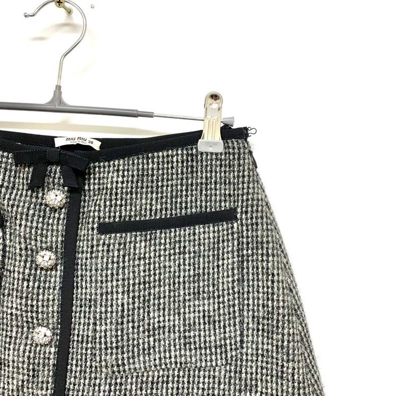 Miu Miu Miu Miu Gray Wool Skirt Size 38 Size 38" / US 16 / IT 52 - 5 Thumbnail