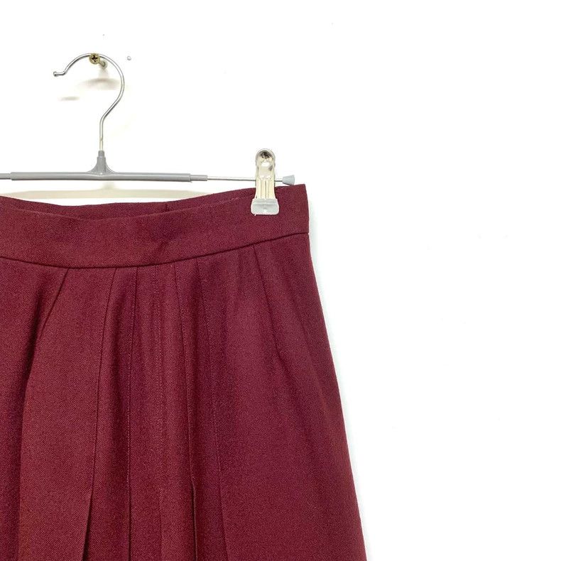 Yves Saint Laurent Ysl Burgundy Pleated Skirt Size 36 Size 36" / US 14 / IT 50 - 5 Thumbnail